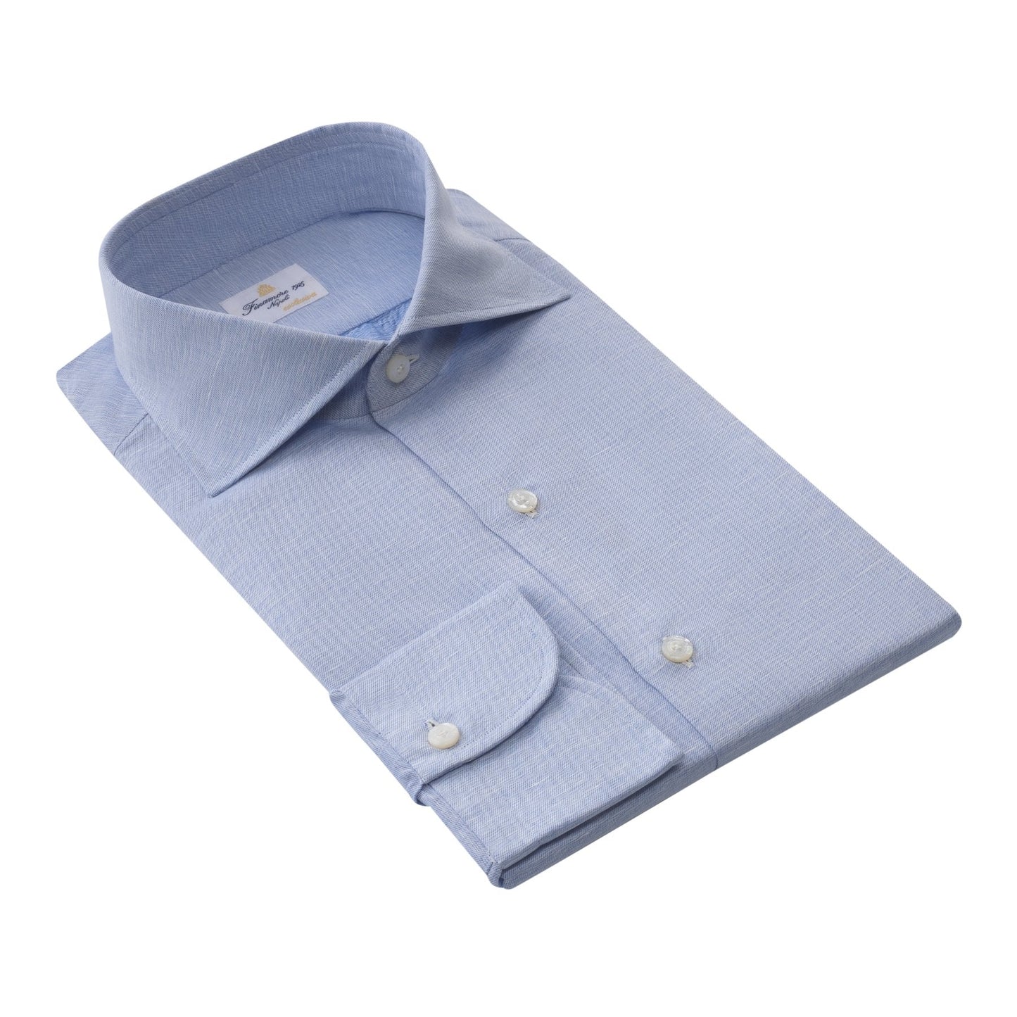 Finamore Cotton and Linen-Blend Shirt in Light Blue - SARTALE