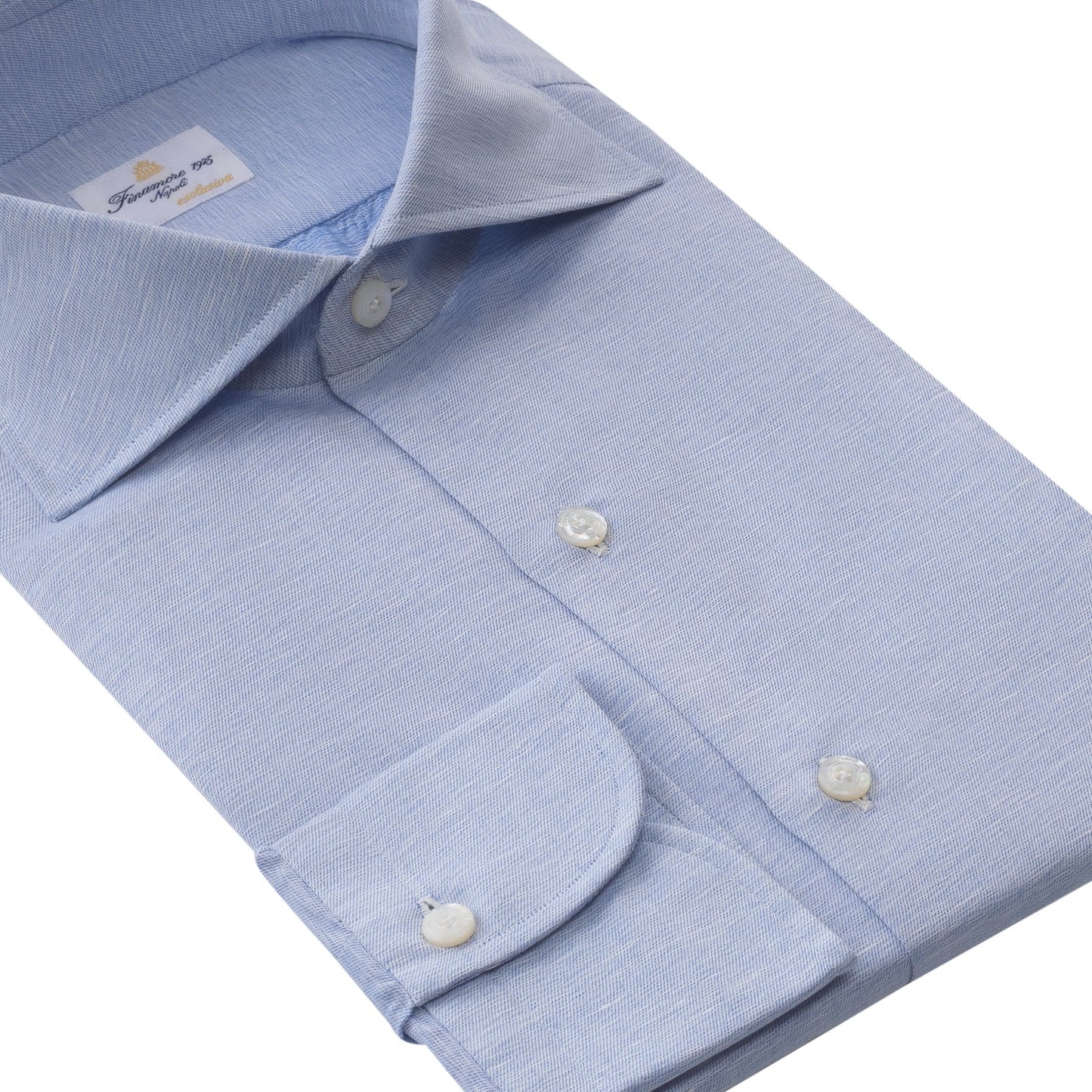 Finamore Cotton and Linen-Blend Shirt in Light Blue - SARTALE