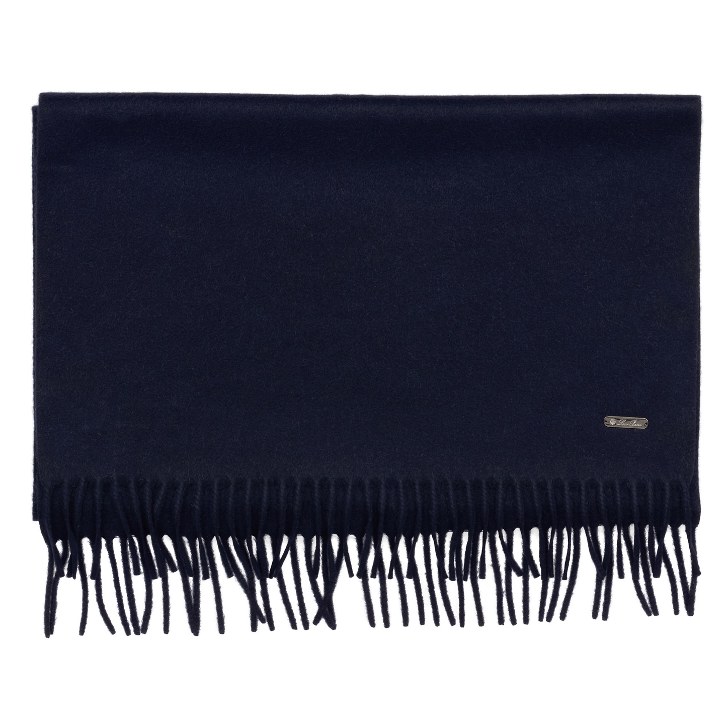 Loro Piana Fringed Cashmere Scarf in Dark Blue (2) - SARTALE