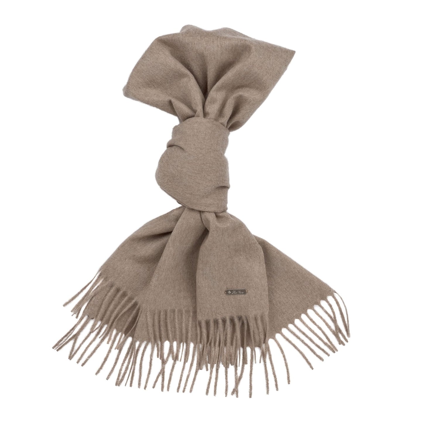 Loro Piana Fringed Cashmere Scarf in Beige - SARTALE