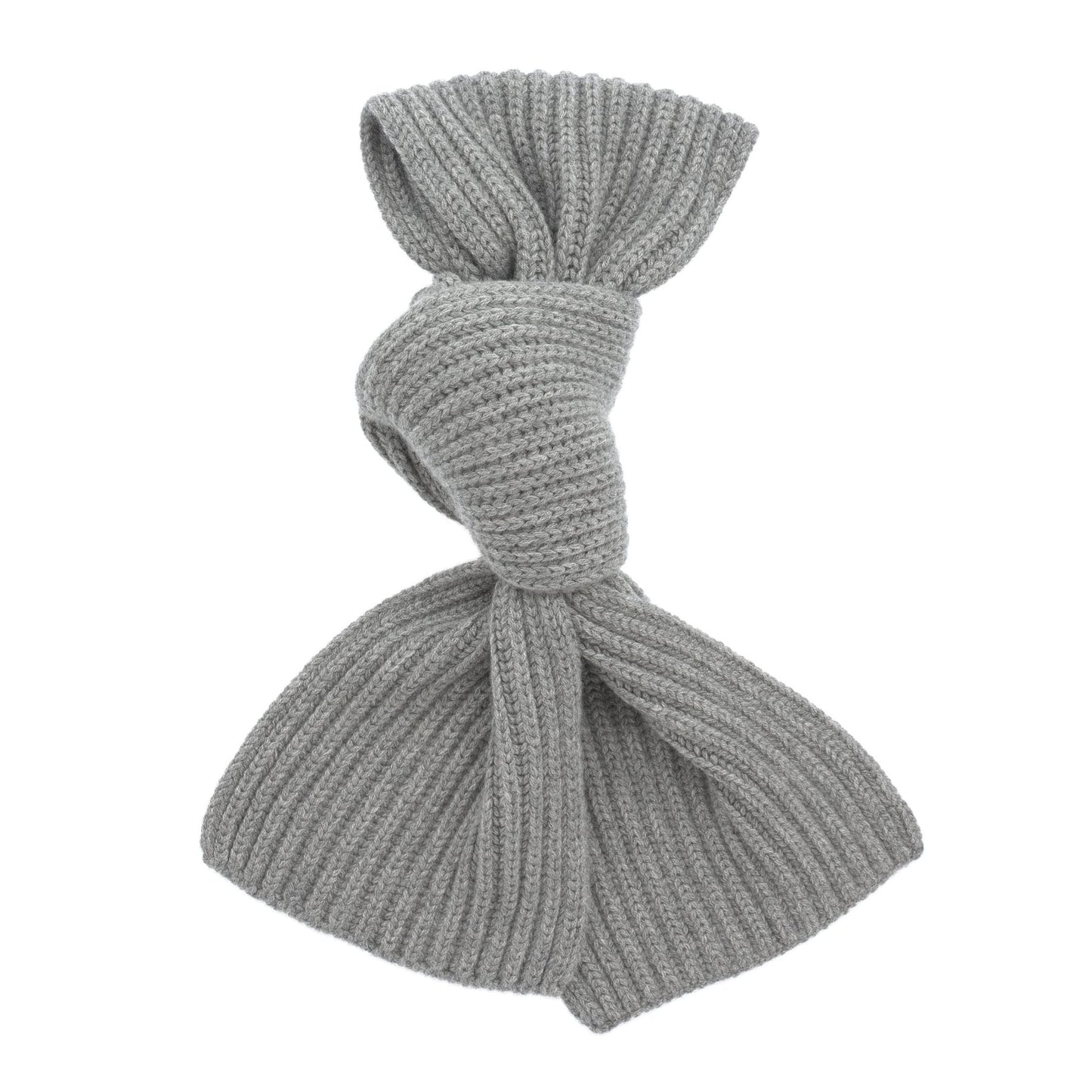 Loro Piana Ribbed Knitted Cashmere Scarf in Light Grey - SARTALE