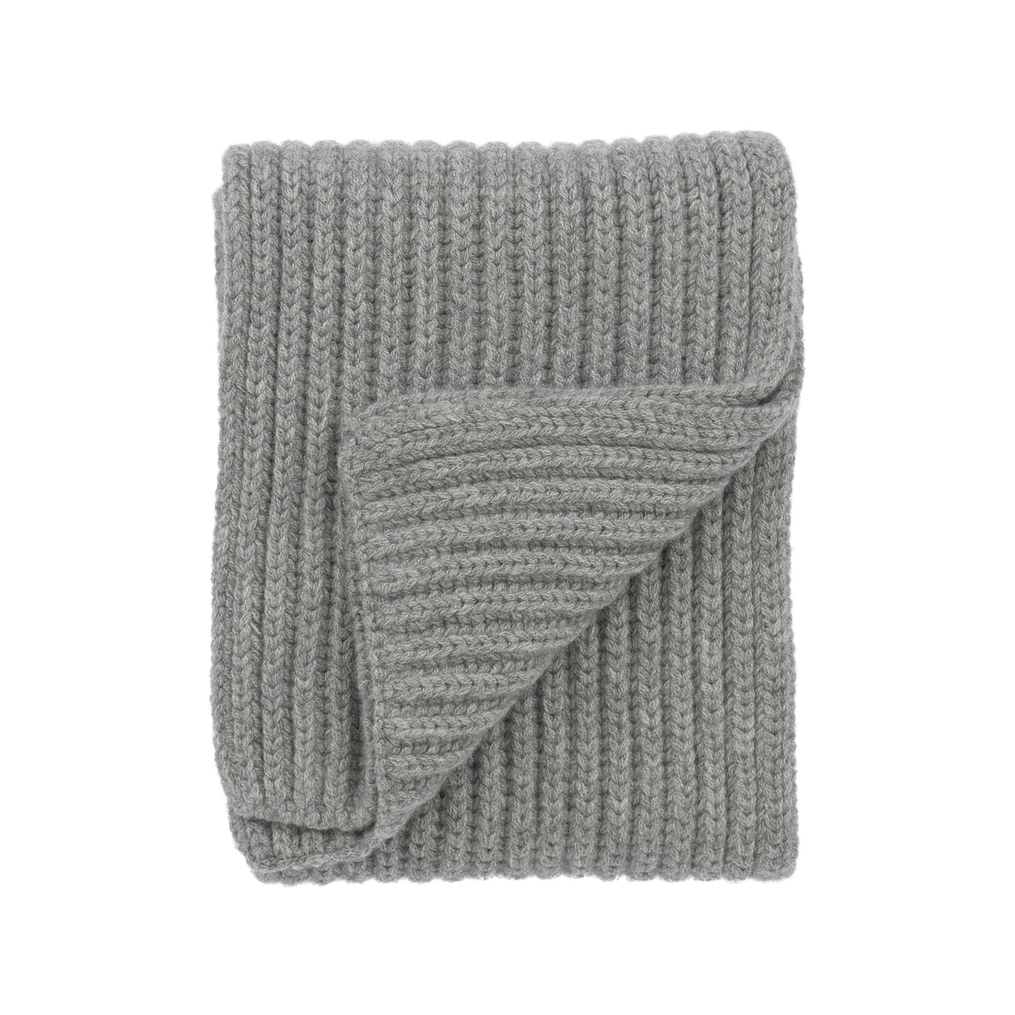 Loro Piana Ribbed Knitted Cashmere Scarf in Light Grey - SARTALE