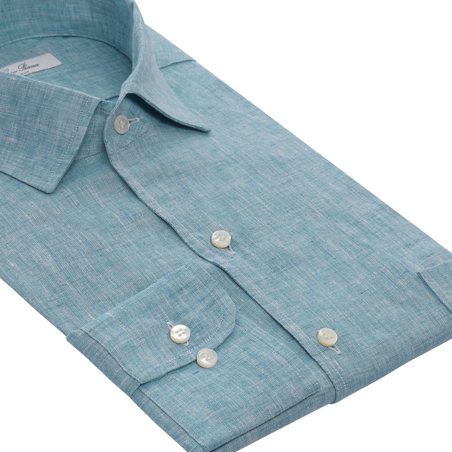 Loro Piana Linen Shirt with Chest Pocket in Sky Blue - SARTALE