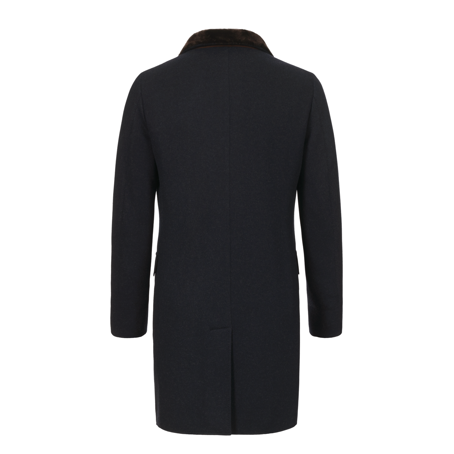 Loro Piana Cashmere-Blend Coat with Nutria Fur Lining in Dark Blue - SARTALE