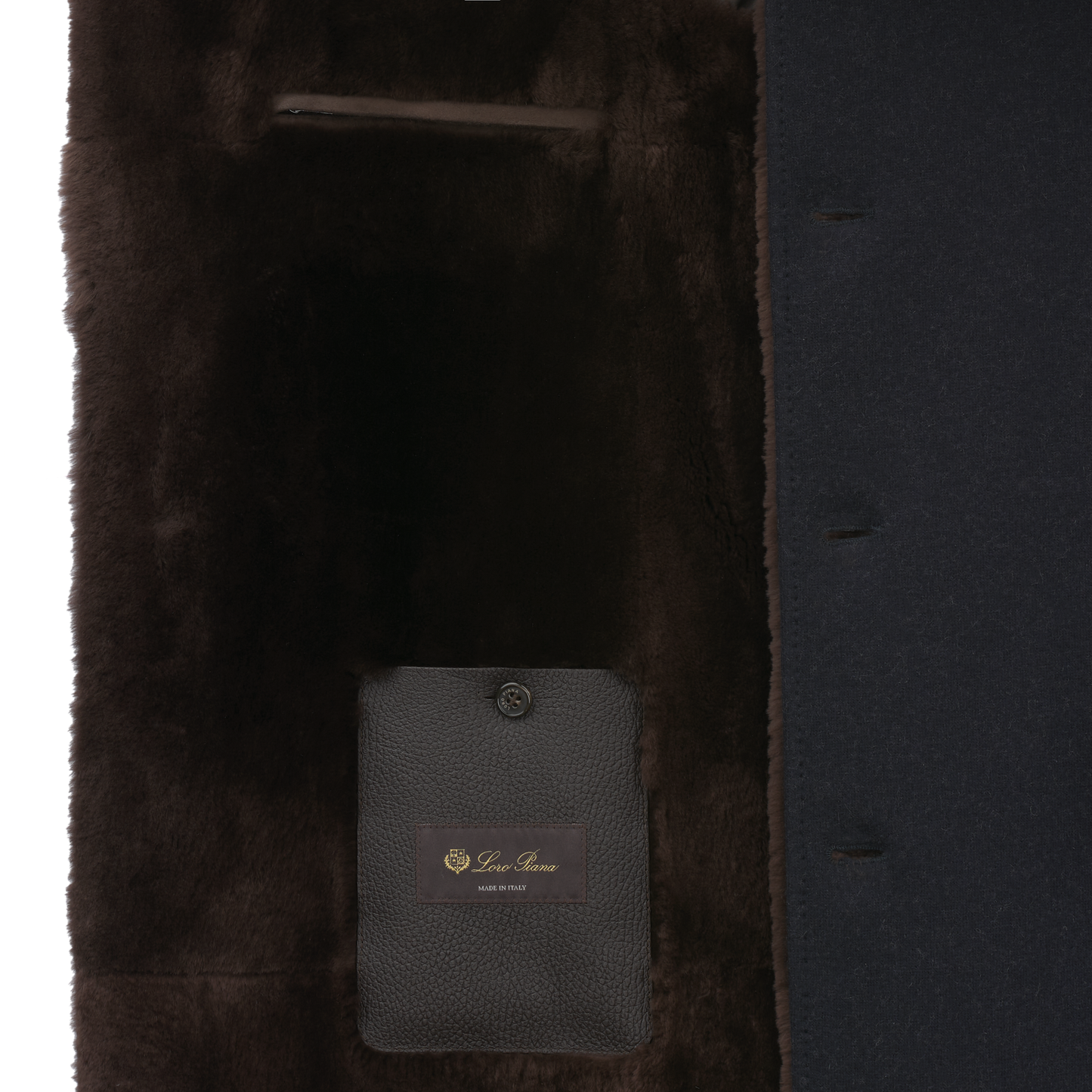 Loro Piana Cashmere-Blend Coat with Nutria Fur Lining in Dark Blue - SARTALE
