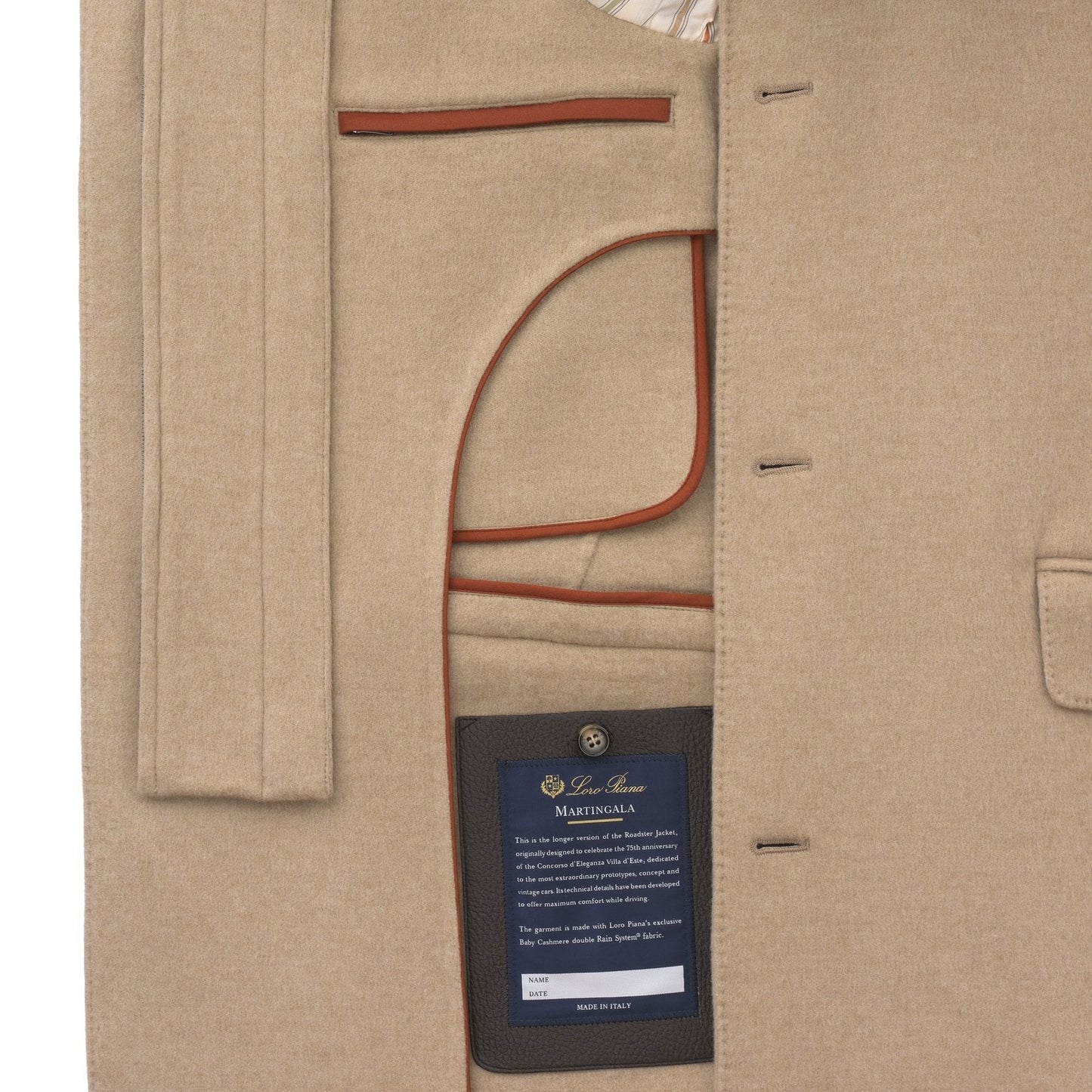 Martingala Rain System Cashmere Coat in Beige