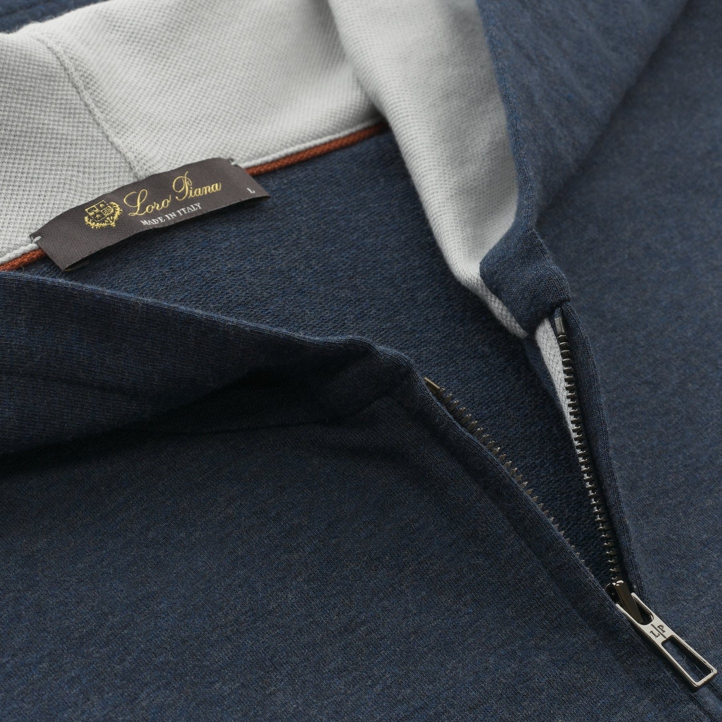 Loro Piana Cotton Zip-Up Hoodie in Blue Melange - SARTALE