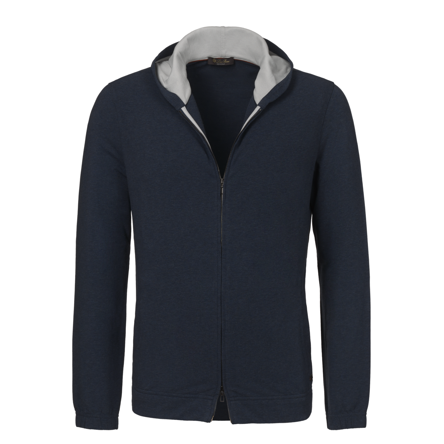 Loro Piana Cotton Zip-Up Hoodie in Blue Melange - SARTALE