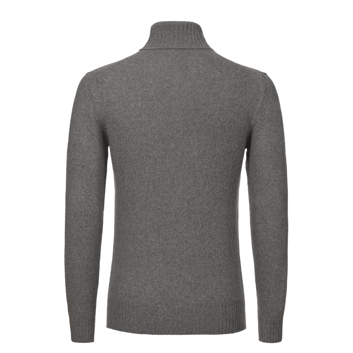 Turtleneck Knitted Cashmere Sweater in Grey