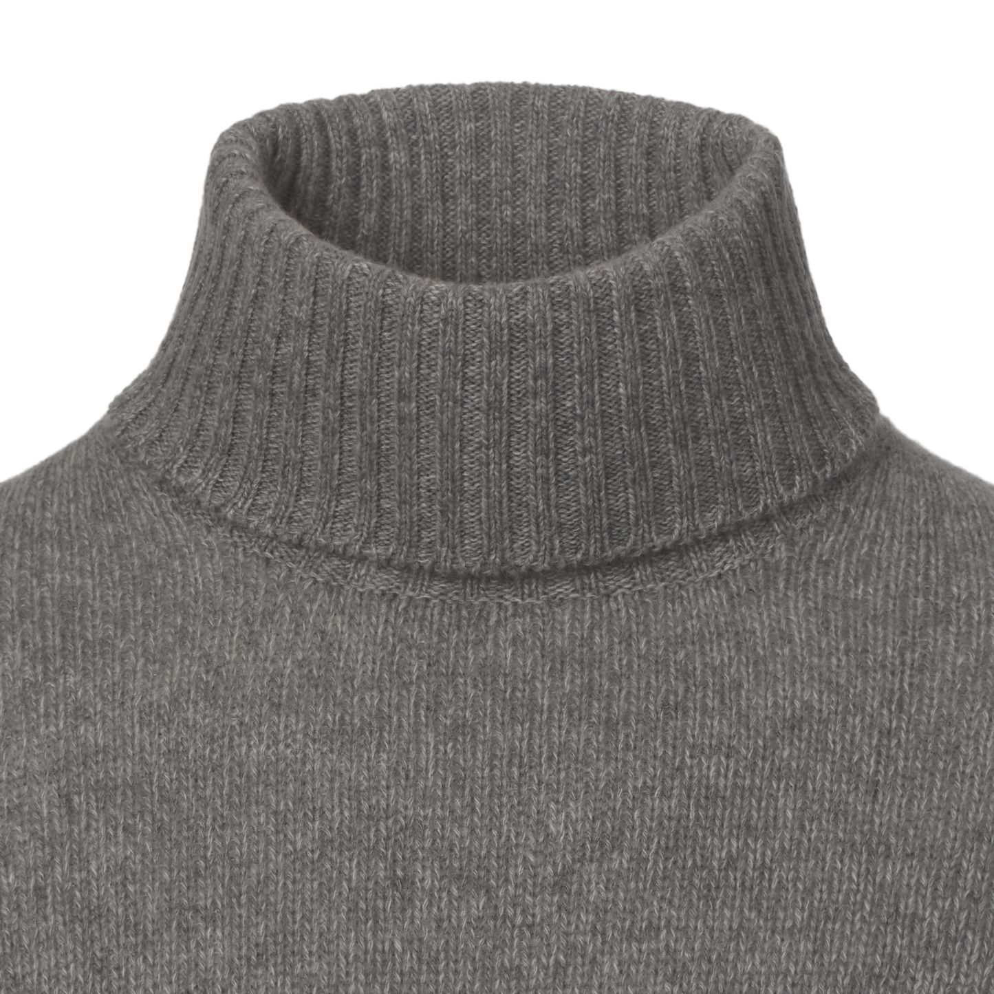 Turtleneck Knitted Cashmere Sweater in Grey