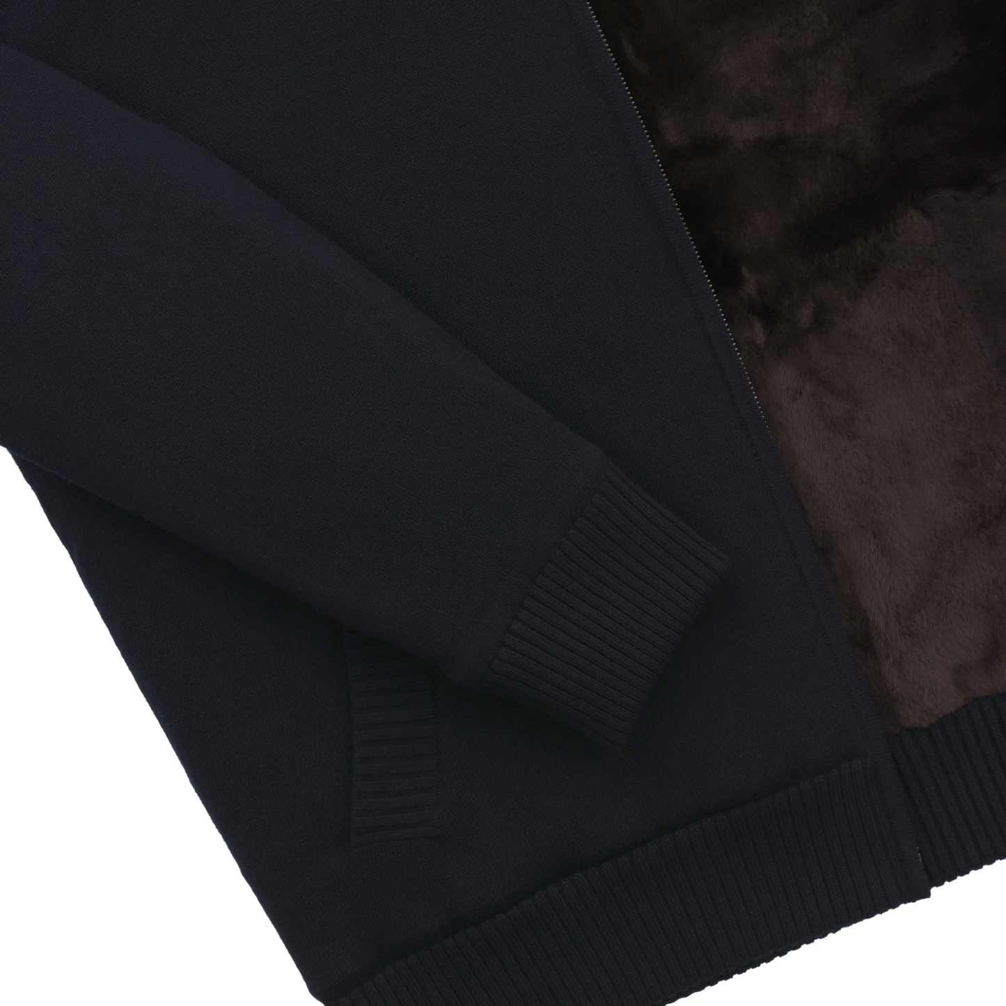 Loro Piana Cashmere Bomber Jacket with Fur Lining in Dark Blue - SARTALE