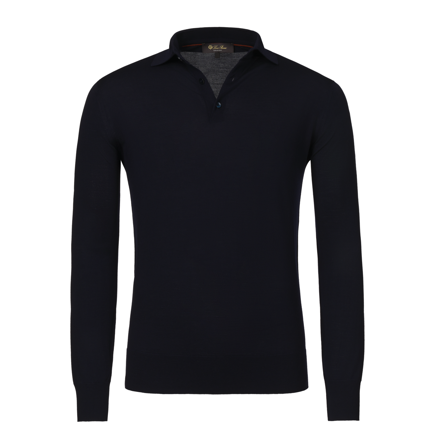 Wool Long Sleeve Polo Shirt