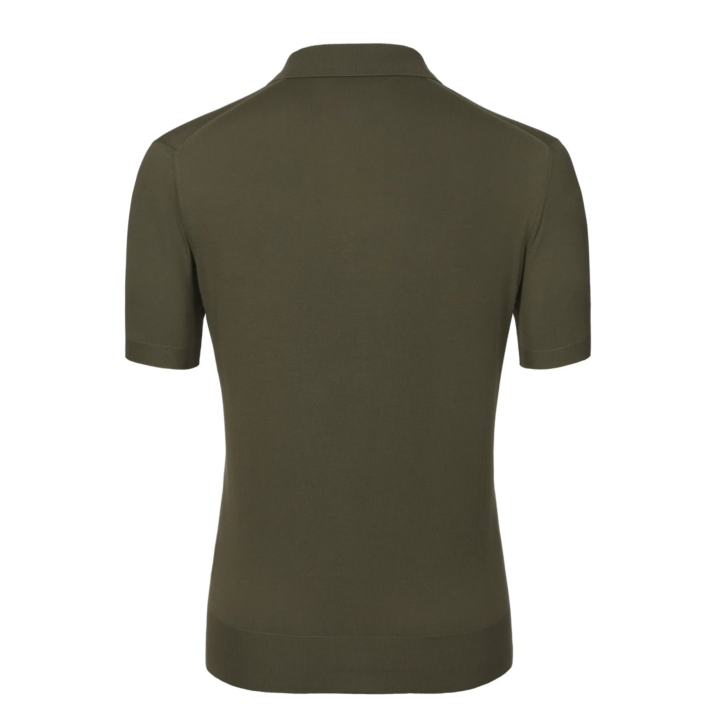 Cotton Polo Shirt in Olive Green