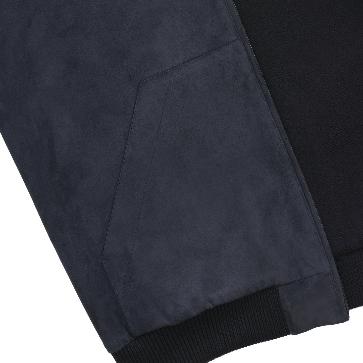 Loro Piana Suede Hooded Bomber Jacket in Dark Blue - SARTALE