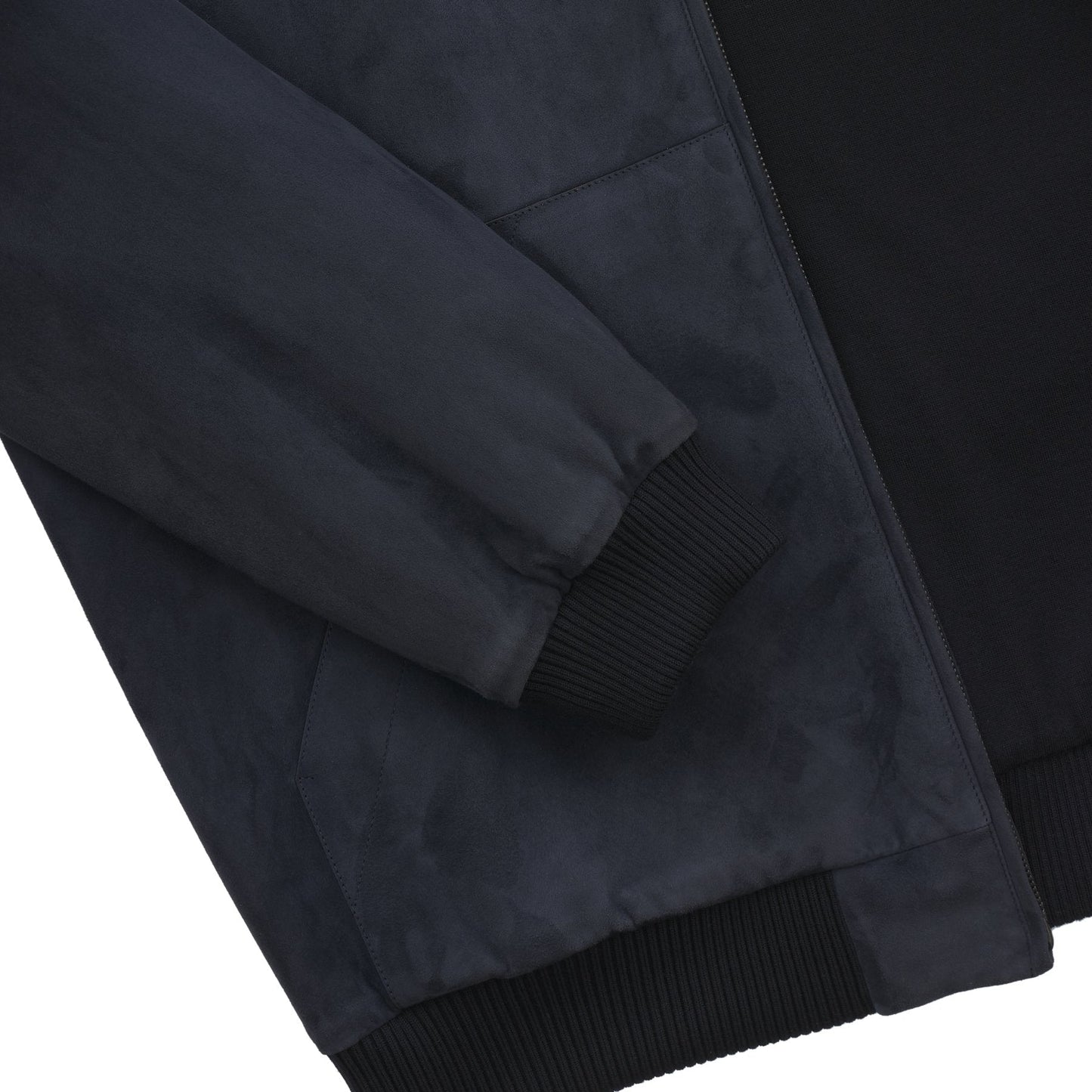 Loro Piana Suede Hooded Bomber Jacket in Dark Blue - SARTALE