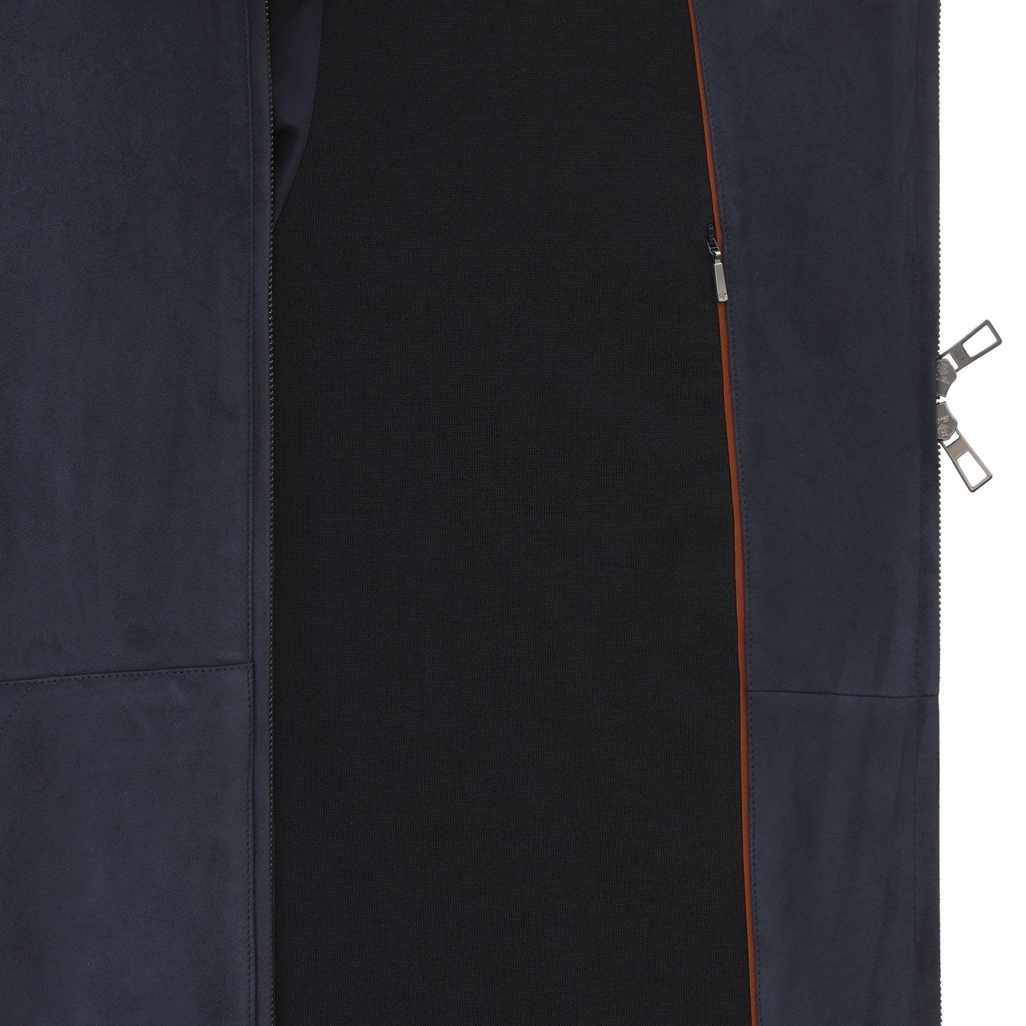 Loro Piana Suede Hooded Bomber Jacket in Dark Blue - SARTALE