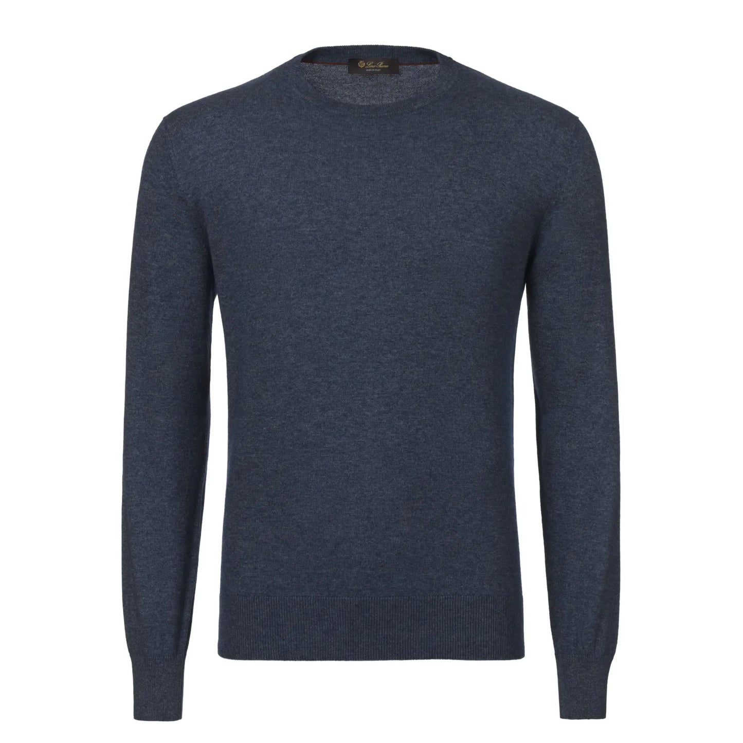 Silk and Cashmere-Blend Sweater in Blue Melange