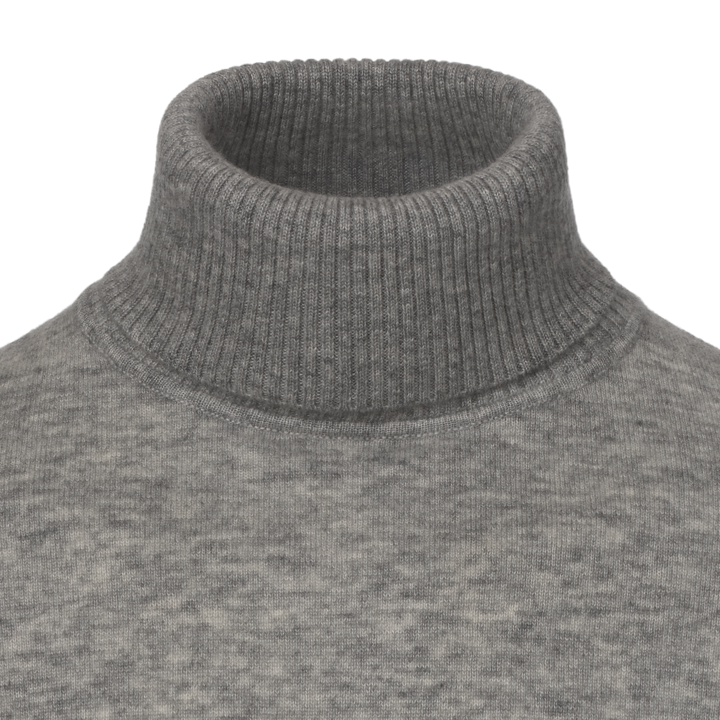 Turtleneck Cashmere and Silk-Blend Sweater in Grey