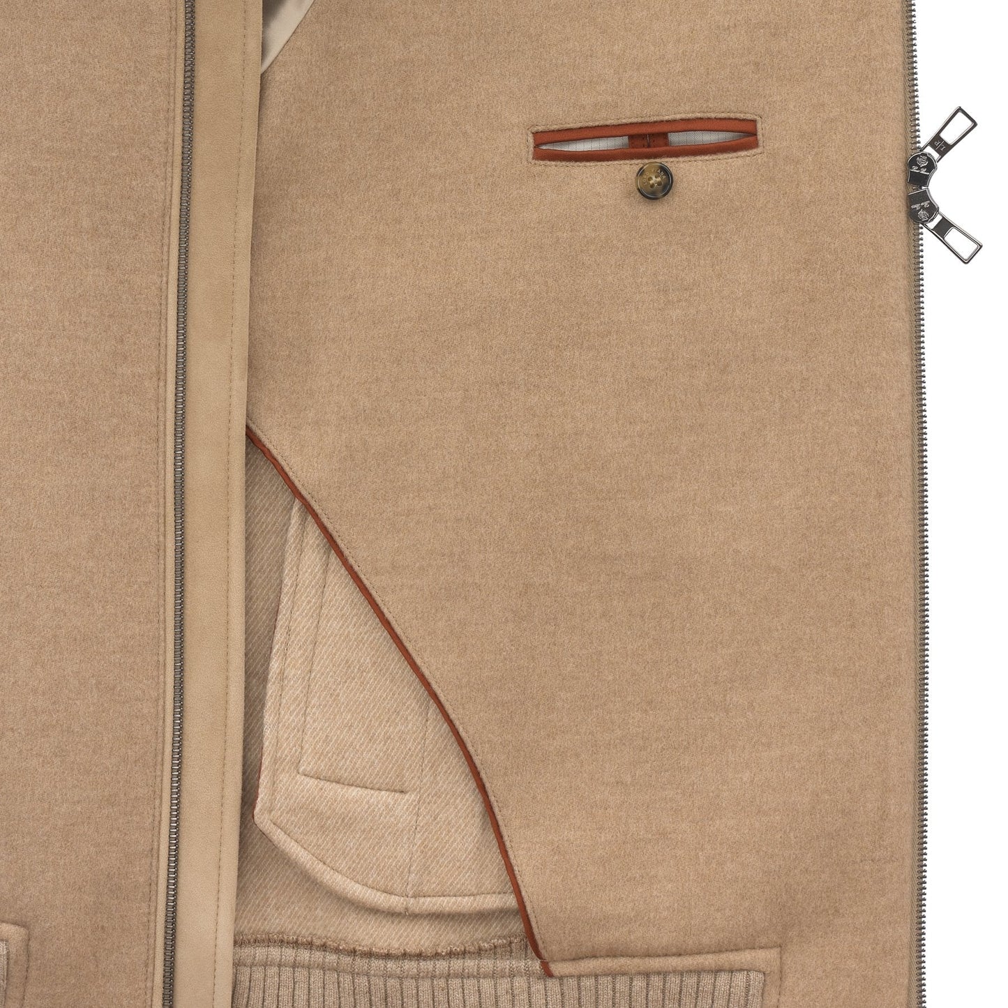 Loro Piana Cashmere Bomber Jacket in Beige - SARTALE