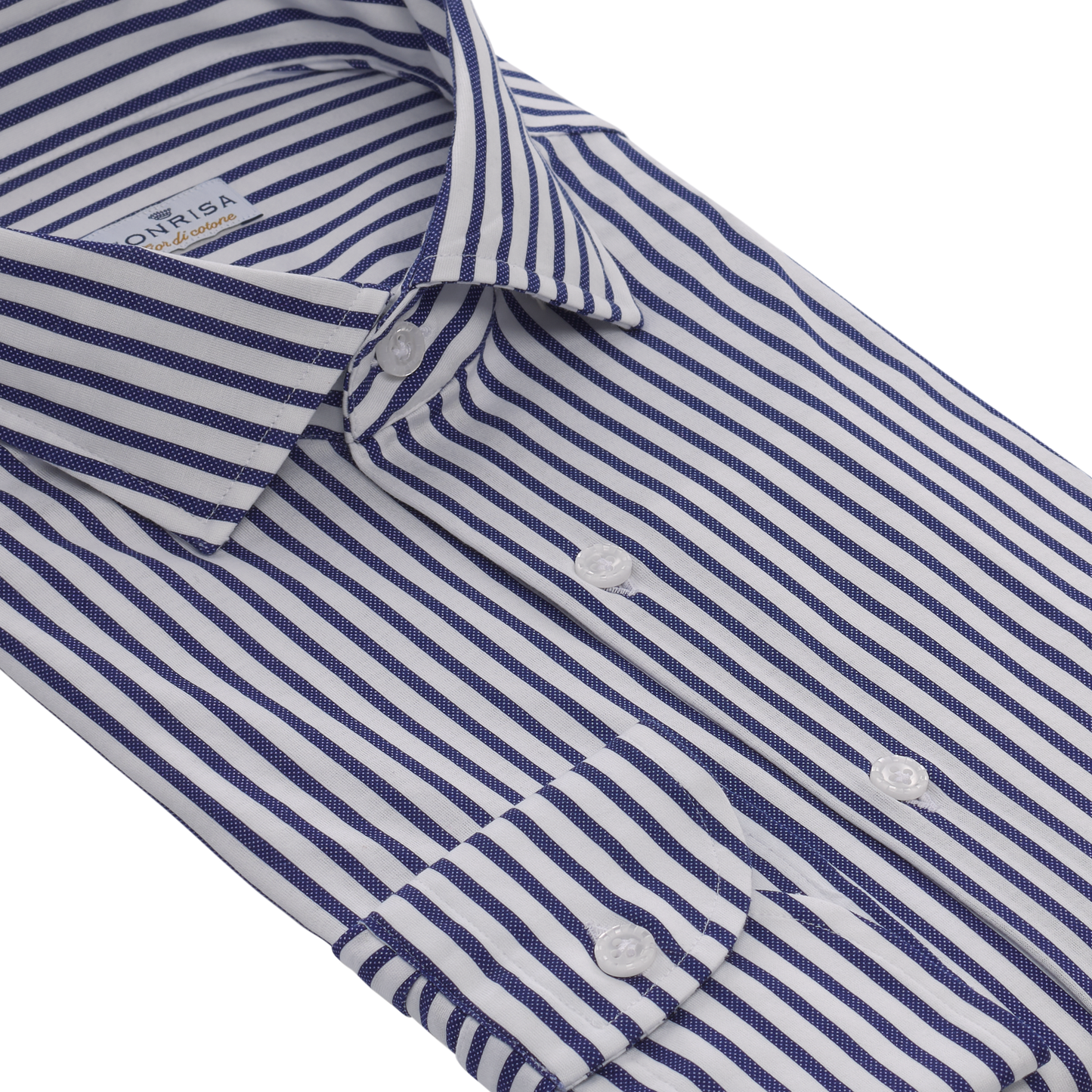 Sonrisa Cotton-Jersey Striped Shirt in White and Blue - SARTALE