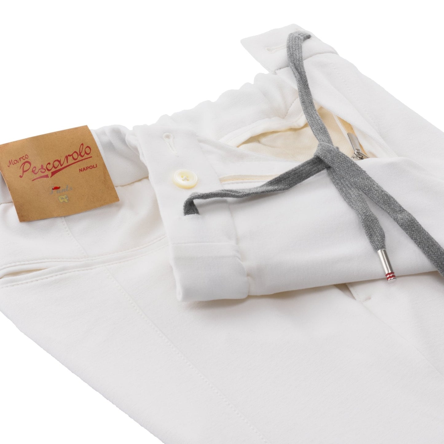 Marco Pescarolo Freetime Drawstring Trousers in White - SARTALE