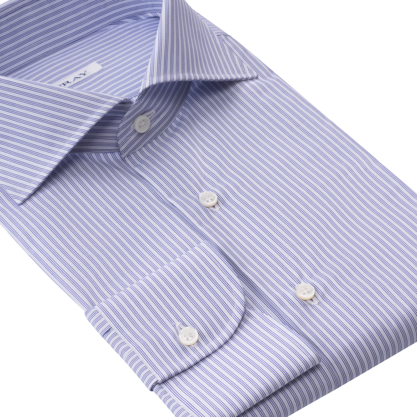Fray Pinstriped Cotton Shirt in Blue and White - SARTALE