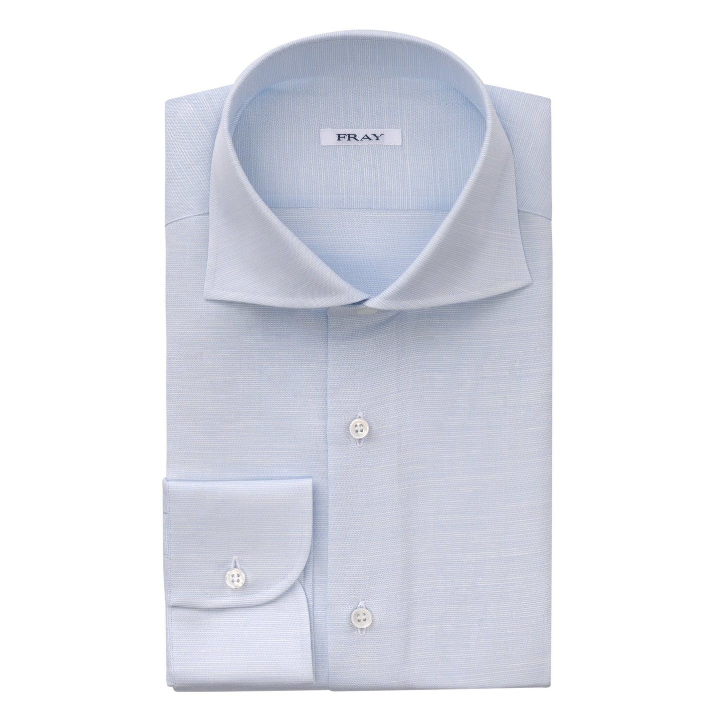 Fray Cotton and Hemp-Blend Light Blue Shirt with Round French Cuff - SARTALE