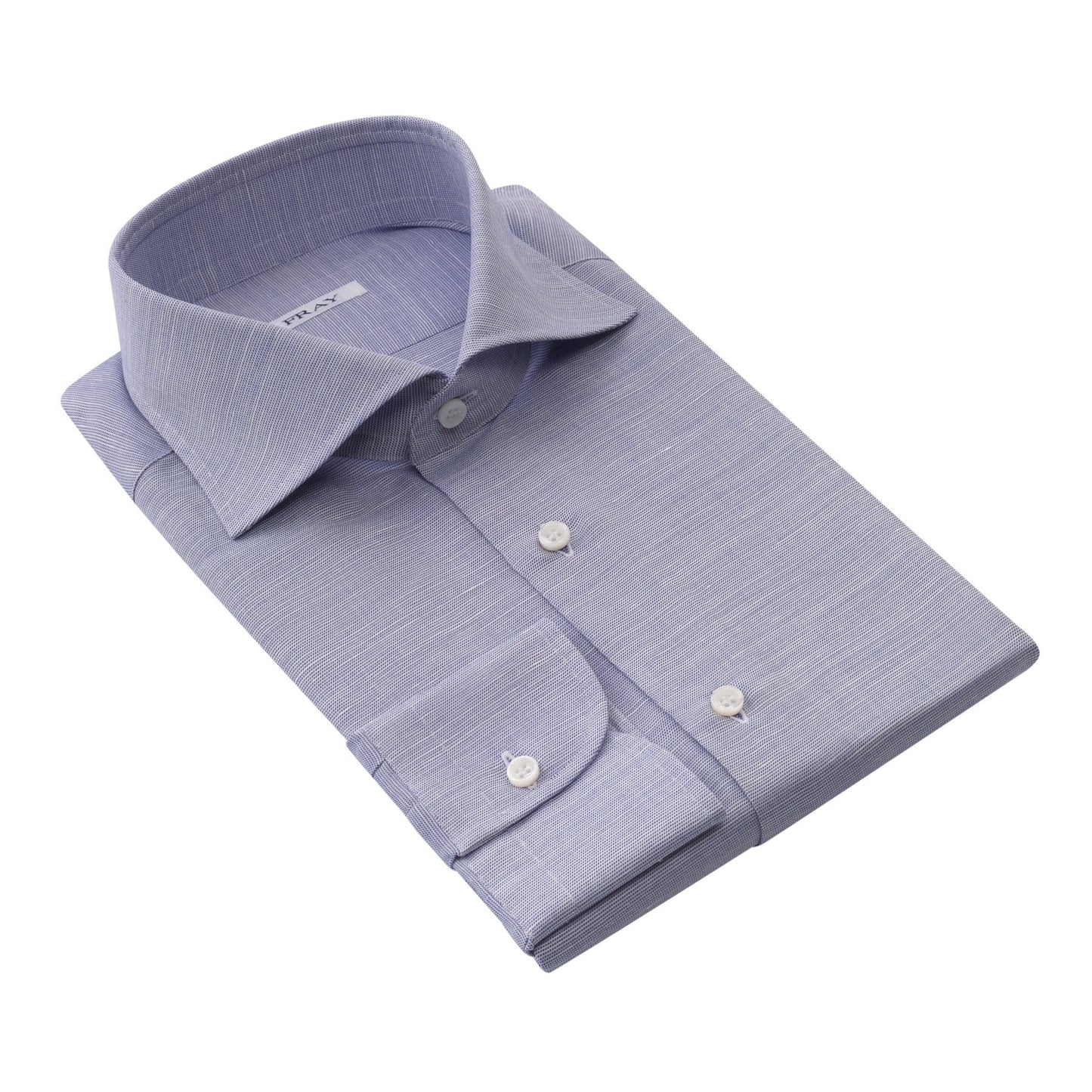 Fray Cotton and Hemp-Blend Blue Shirt with Round French Cuff - SARTALE