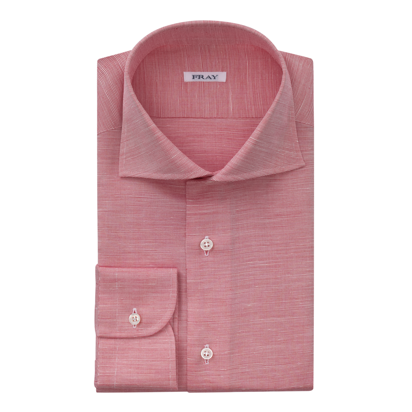 Fray Cotton and Hemp-Blend Pink Shirt with Round French Cuff - SARTALE