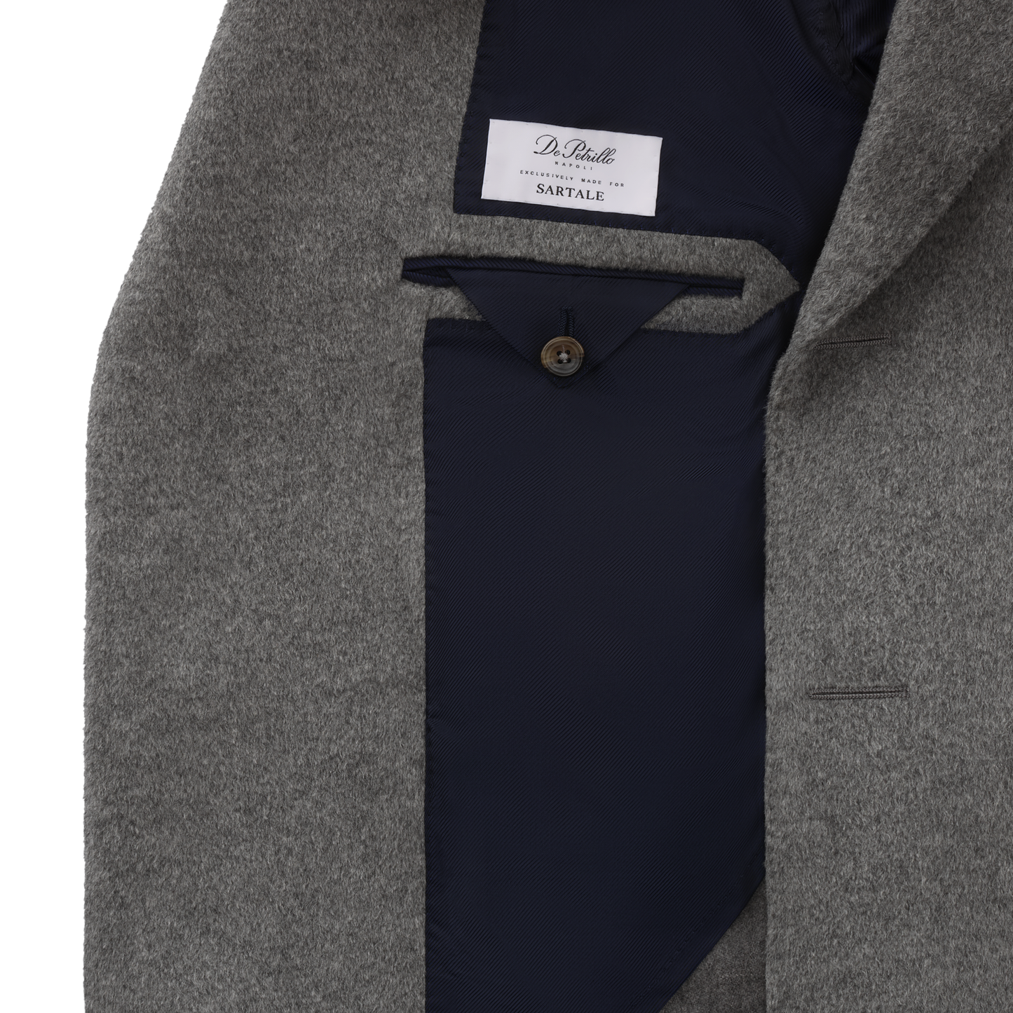 De Petrillo Single-Breasted Wool and Cashmere-Blend Cappotti Coat in Grey. Exclusively Made for Sartale - SARTALE