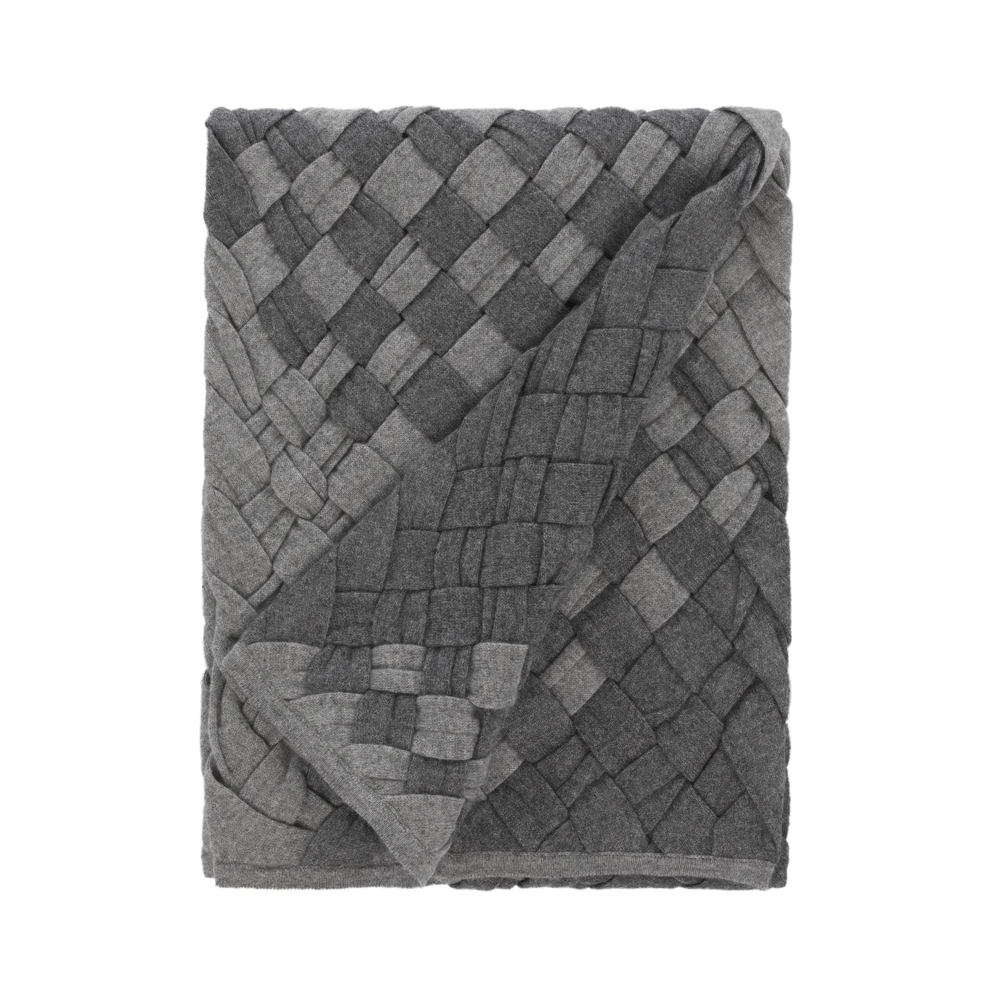 Braided Cashmere Scarf in Grey