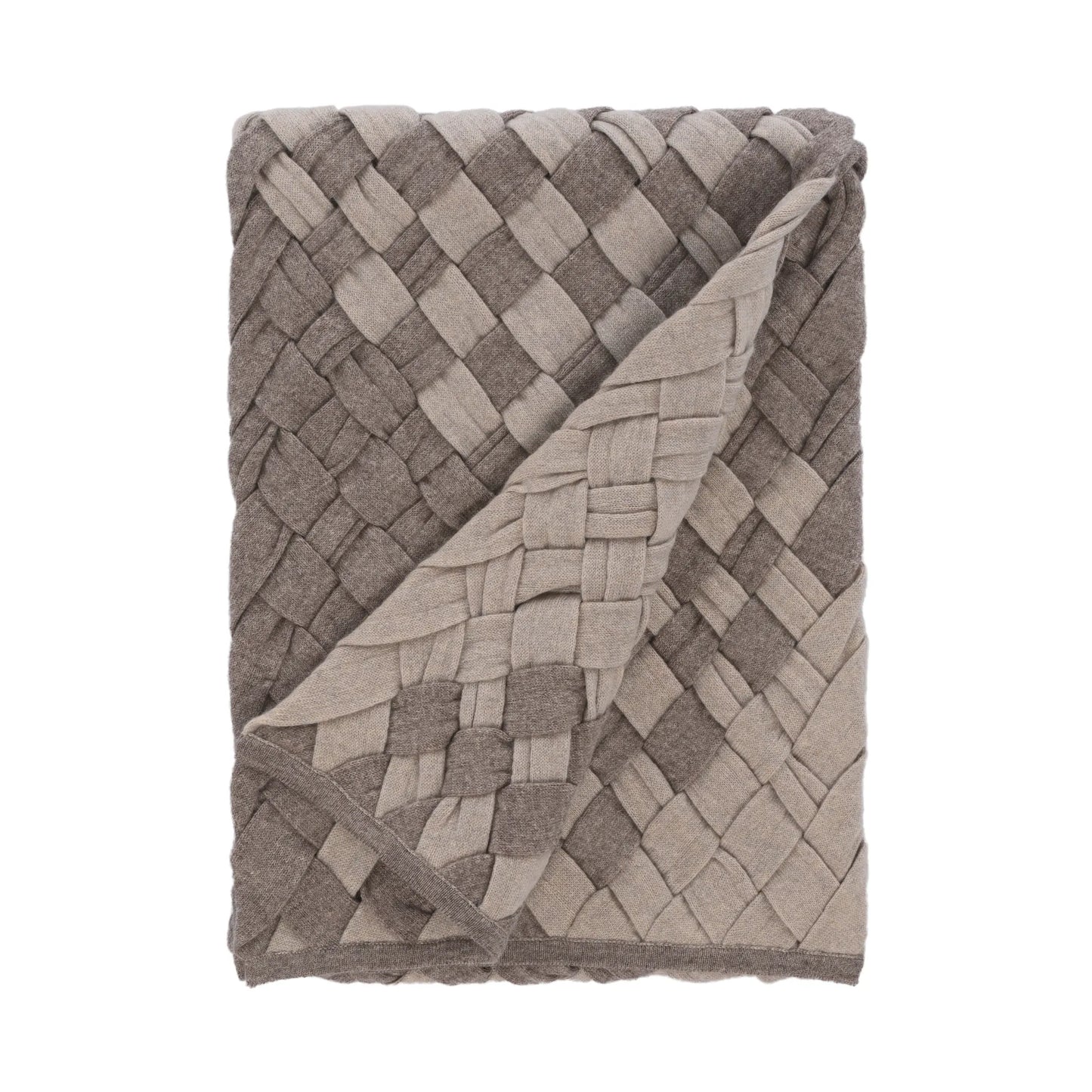 Braided Cashmere Scarf in Beige