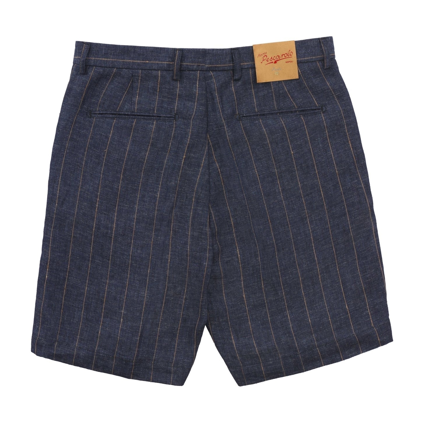 Marco Pescarolo Striped Linen Bermuda Shorts in Dark Blue - SARTALE