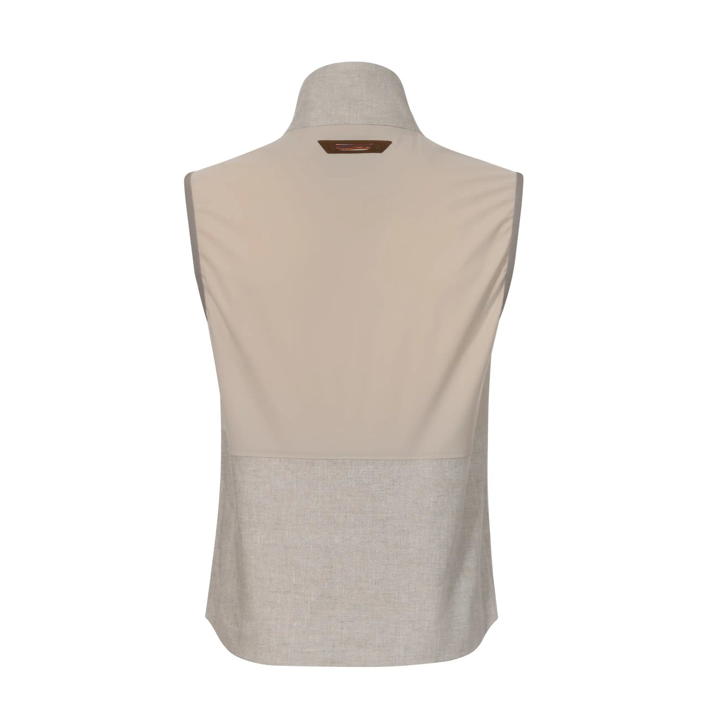 V-8 3 Layers Linen Vest in Beige
