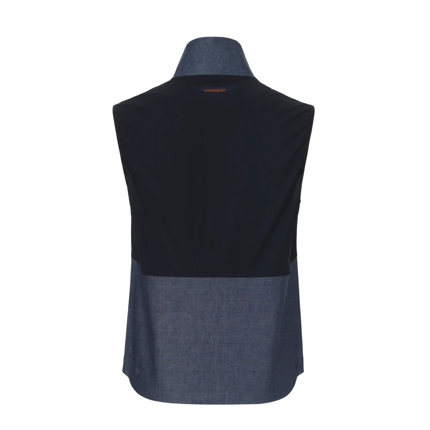 V-8 3 Layers Linen Vest in Mid Blue