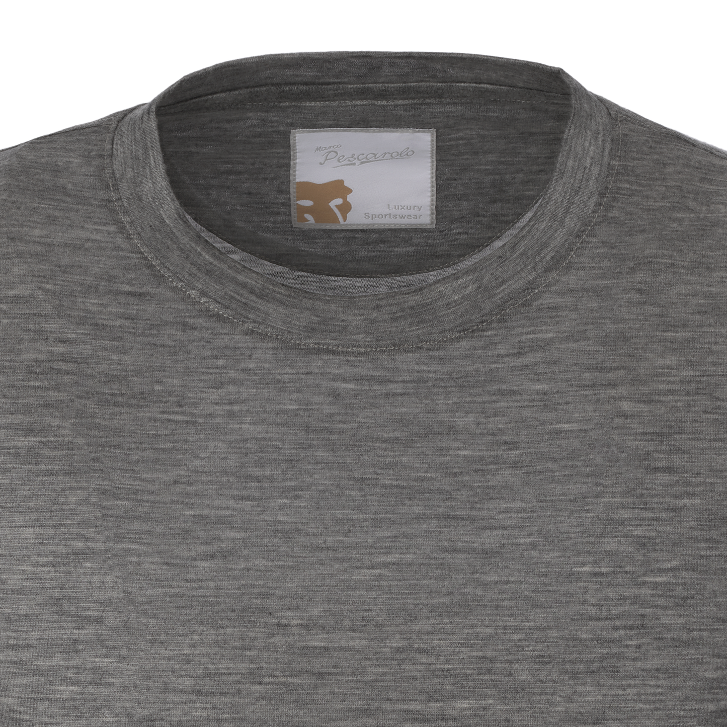 Marco Pescarolo Crew-Neck Cashmere Long Sleeve T-Shirt in Light Grey - SARTALE