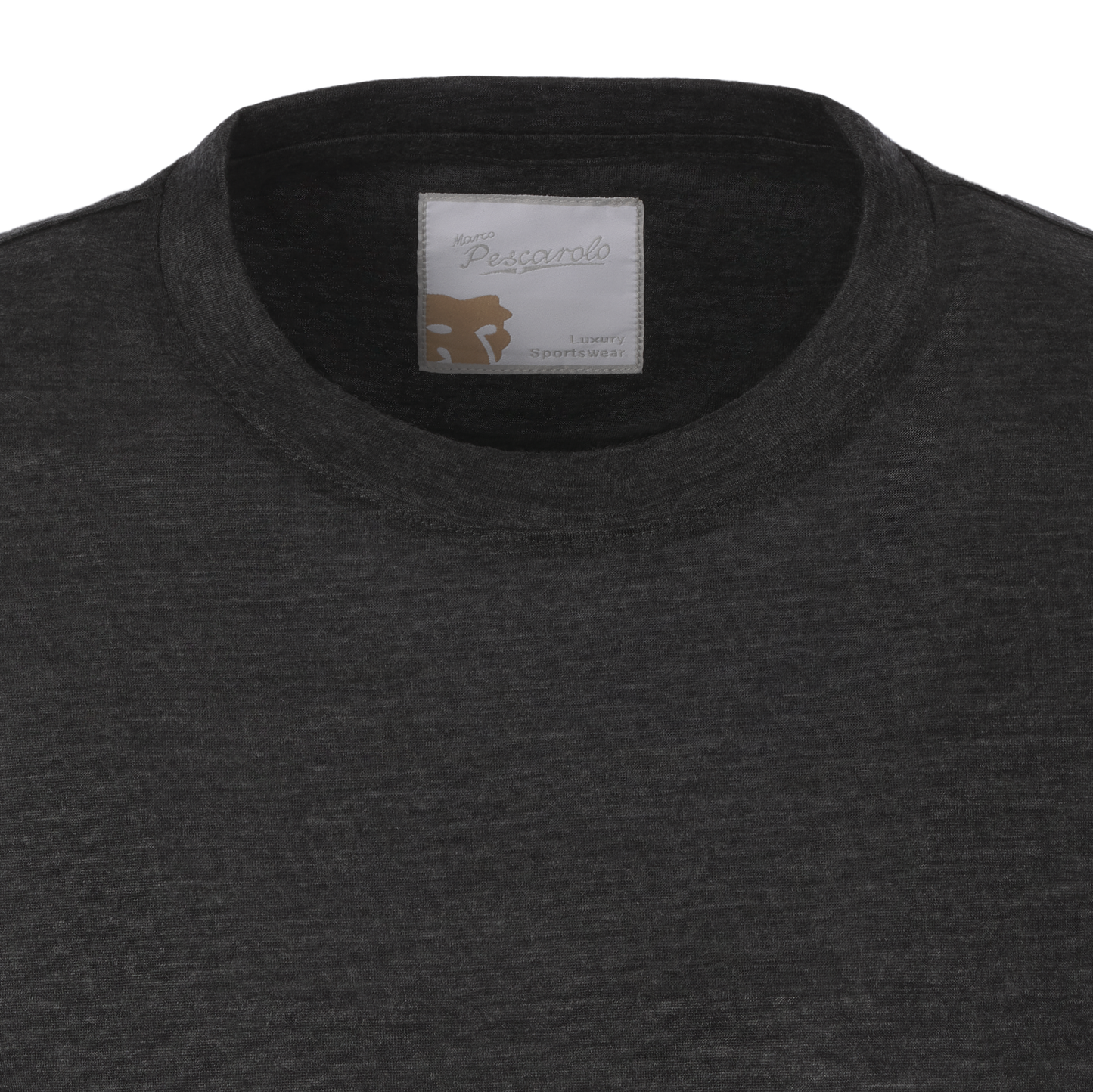 Marco Pescarolo Crew-Neck Cashmere Long Sleeve T-Shirt in Dark Grey - SARTALE