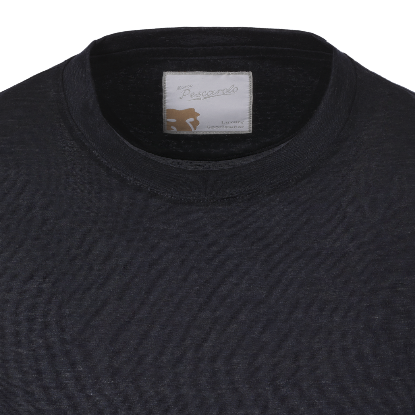 Marco Pescarolo Crew-Neck Cashmere Long Sleeve T-Shirt in Dark Blue - SARTALE
