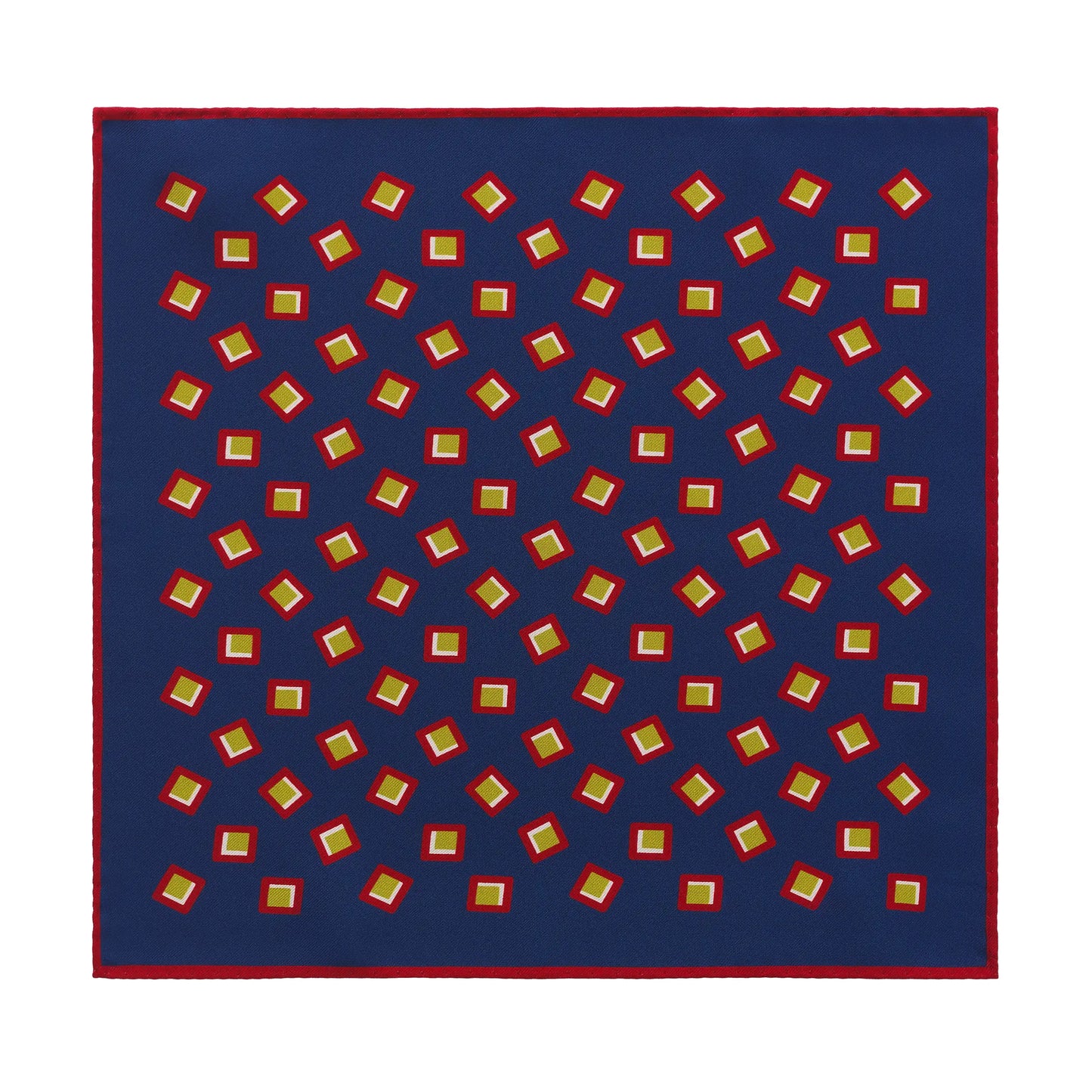 Printed Silk Blue Pocket Square