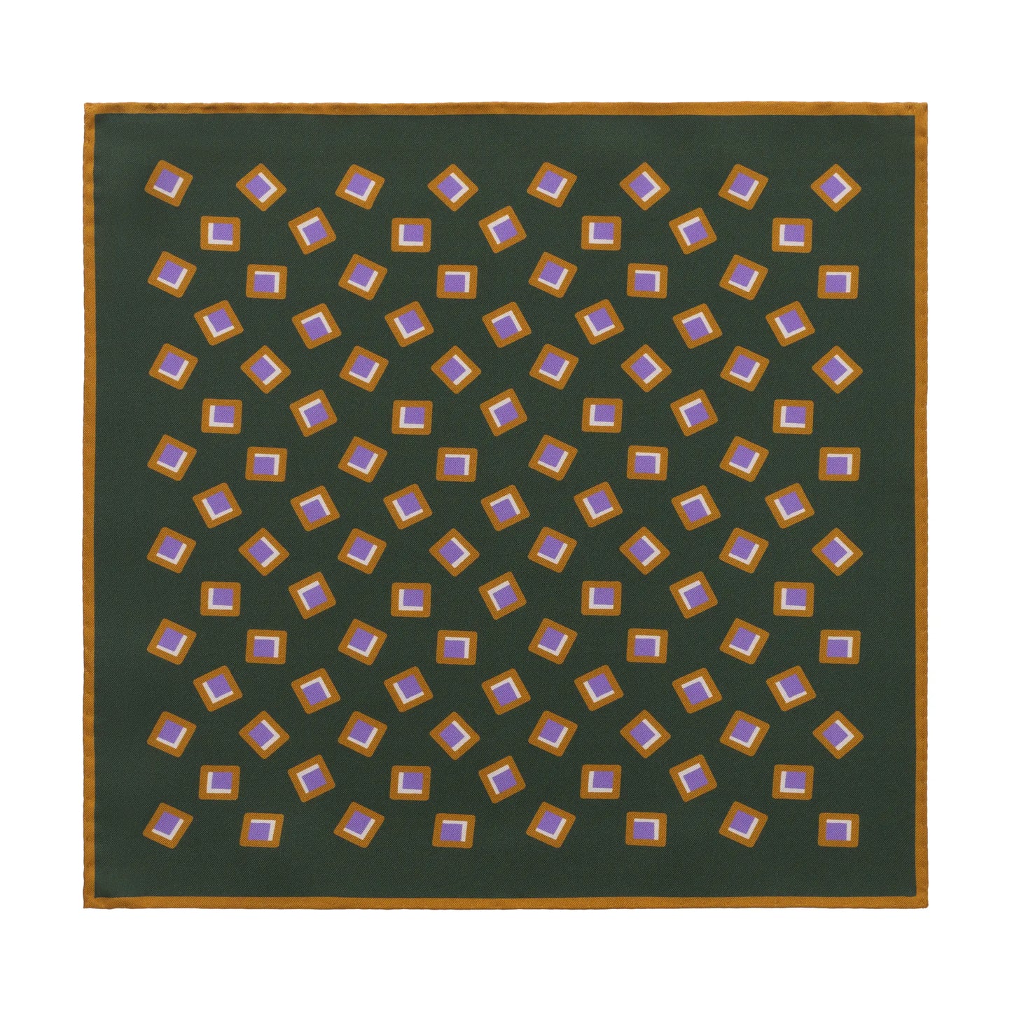 Printed Silk Green Pocket Square