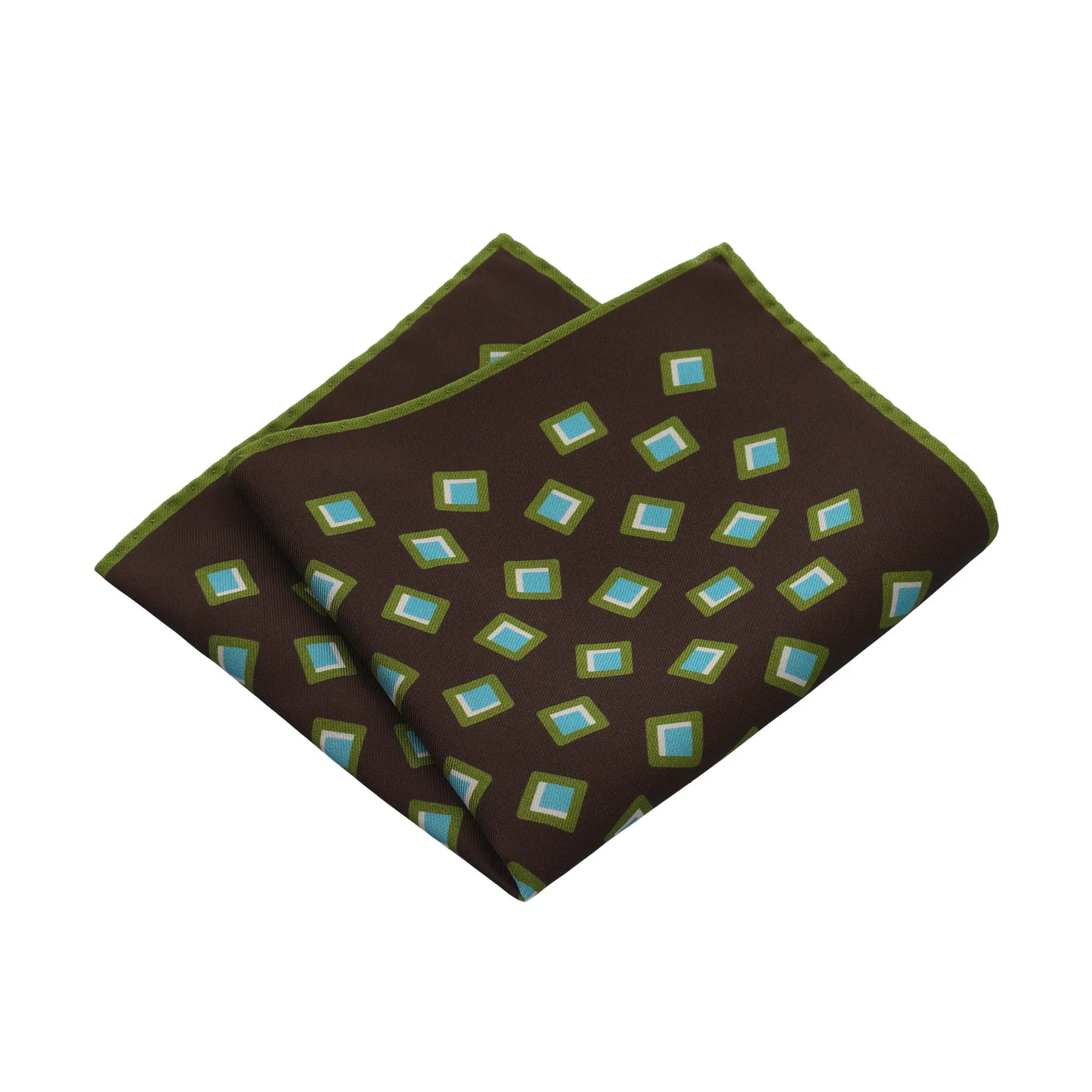 Printed Silk Brown Pocket Square