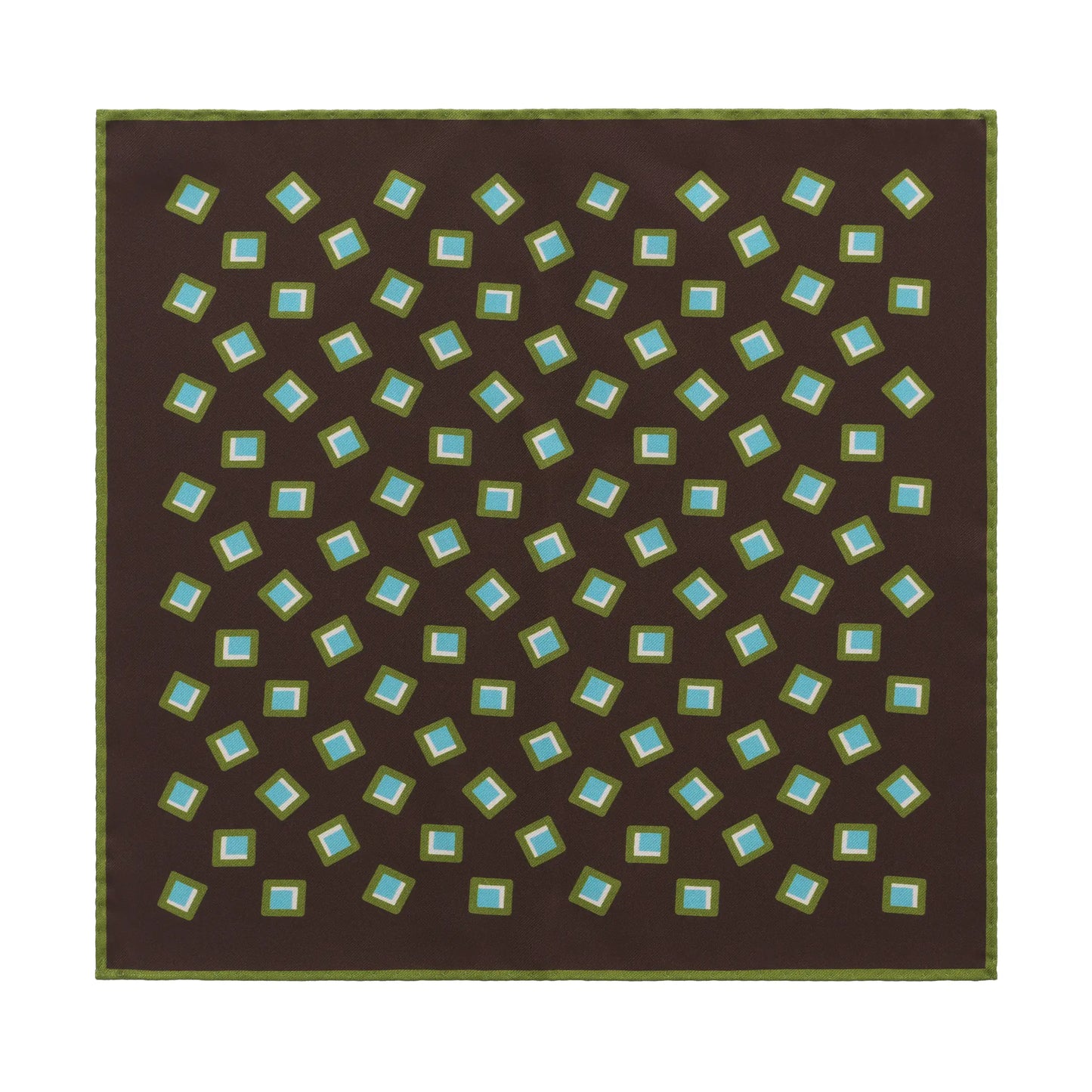Printed Silk Brown Pocket Square