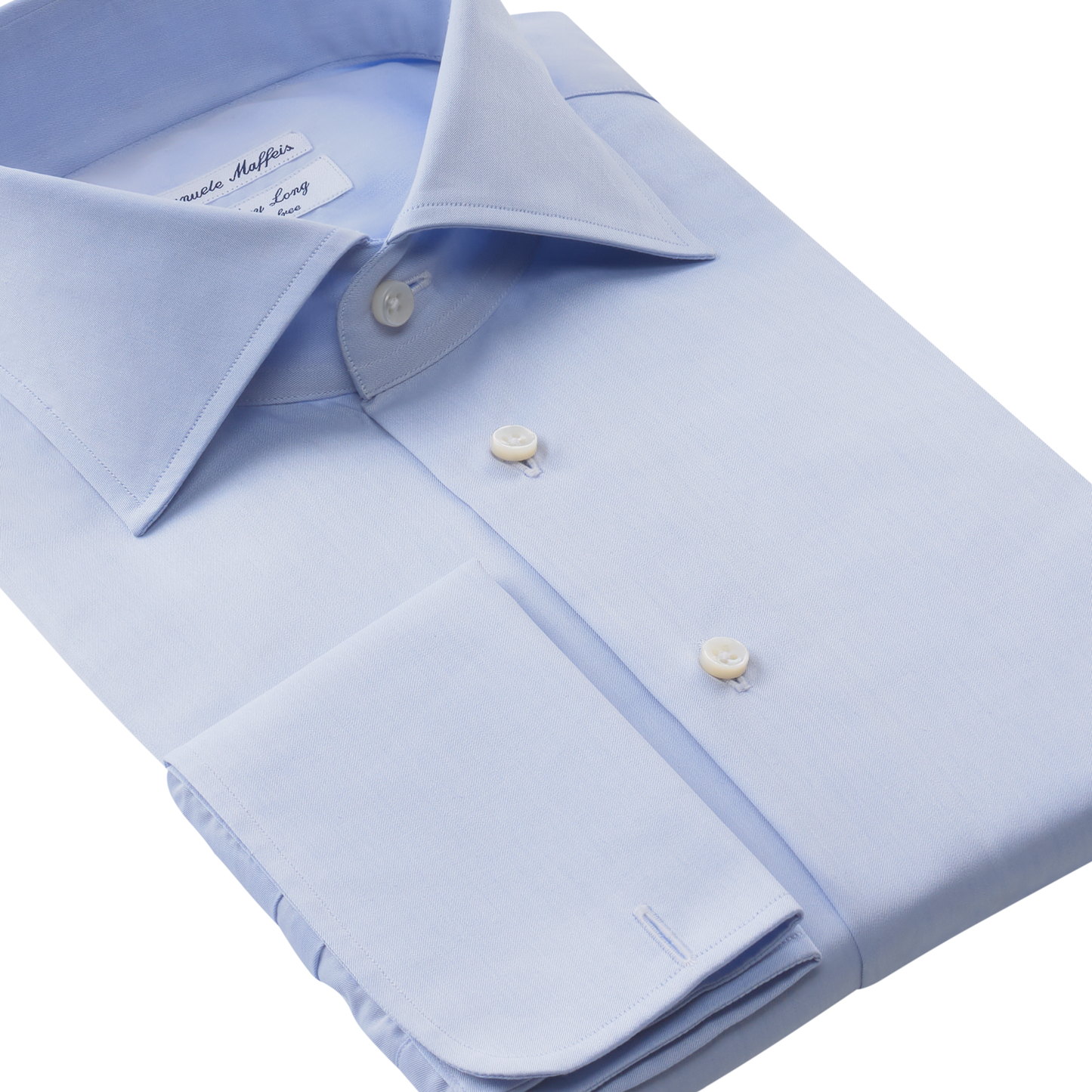 Emanuele Maffeis "All Day Long Collection" Cotton Light Blue Shirt with Classic Collar - SARTALE