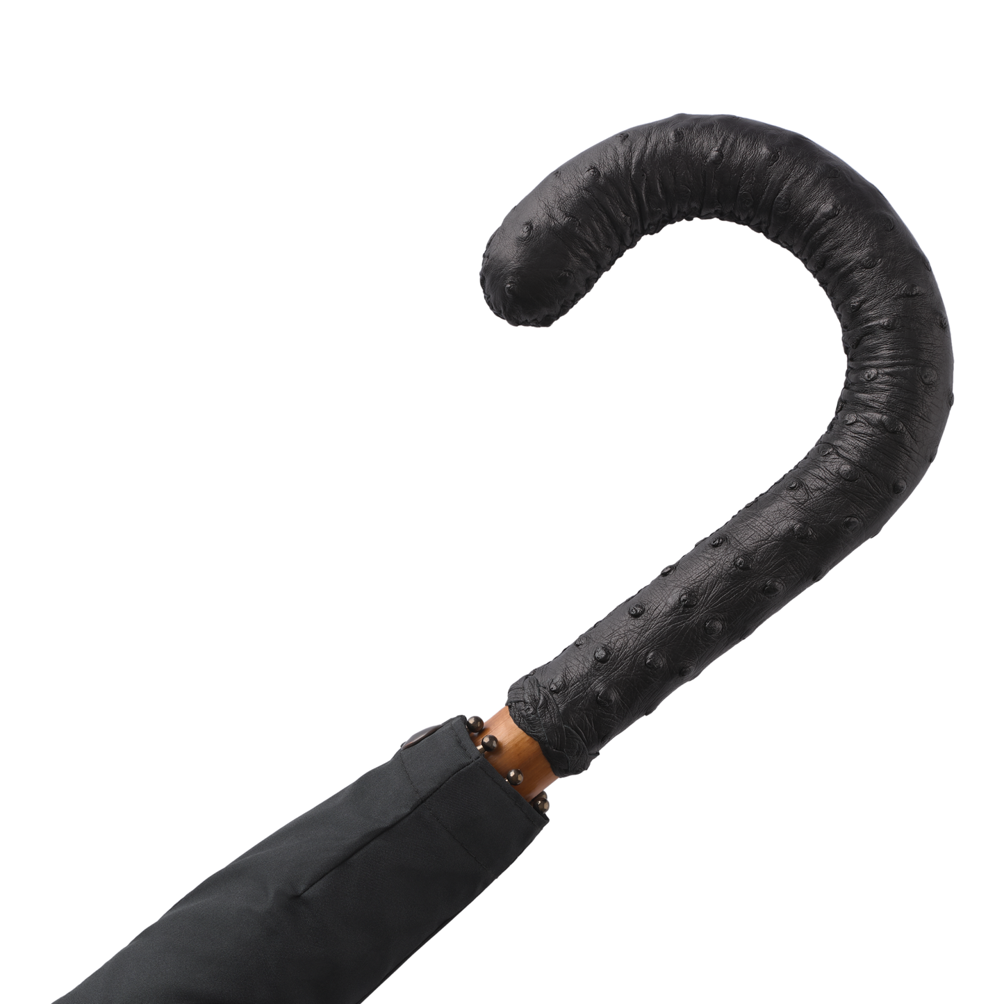 Leather-Handle Umbrella in Black