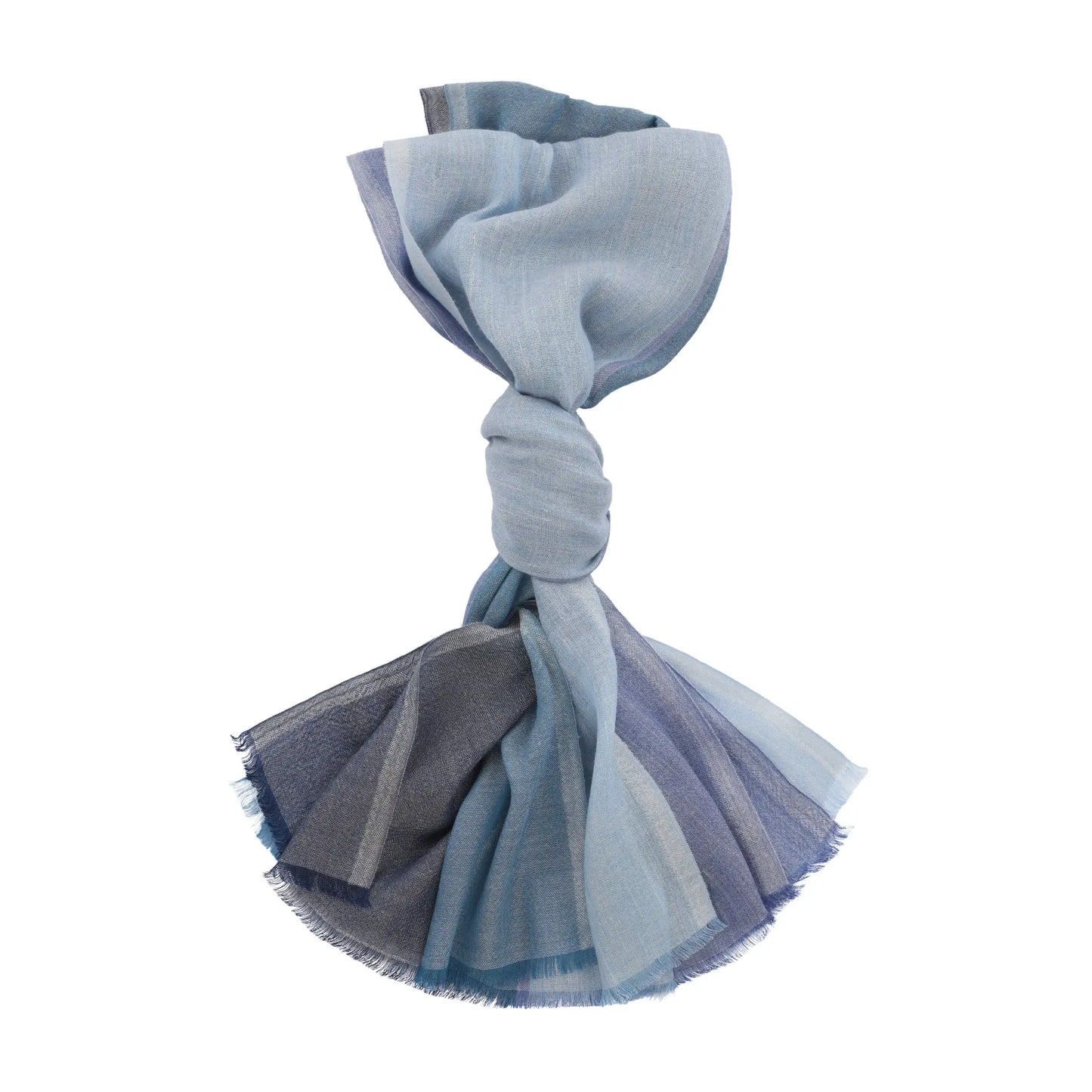 Cashmere-Blend Scarf in Sky Blue and Purple