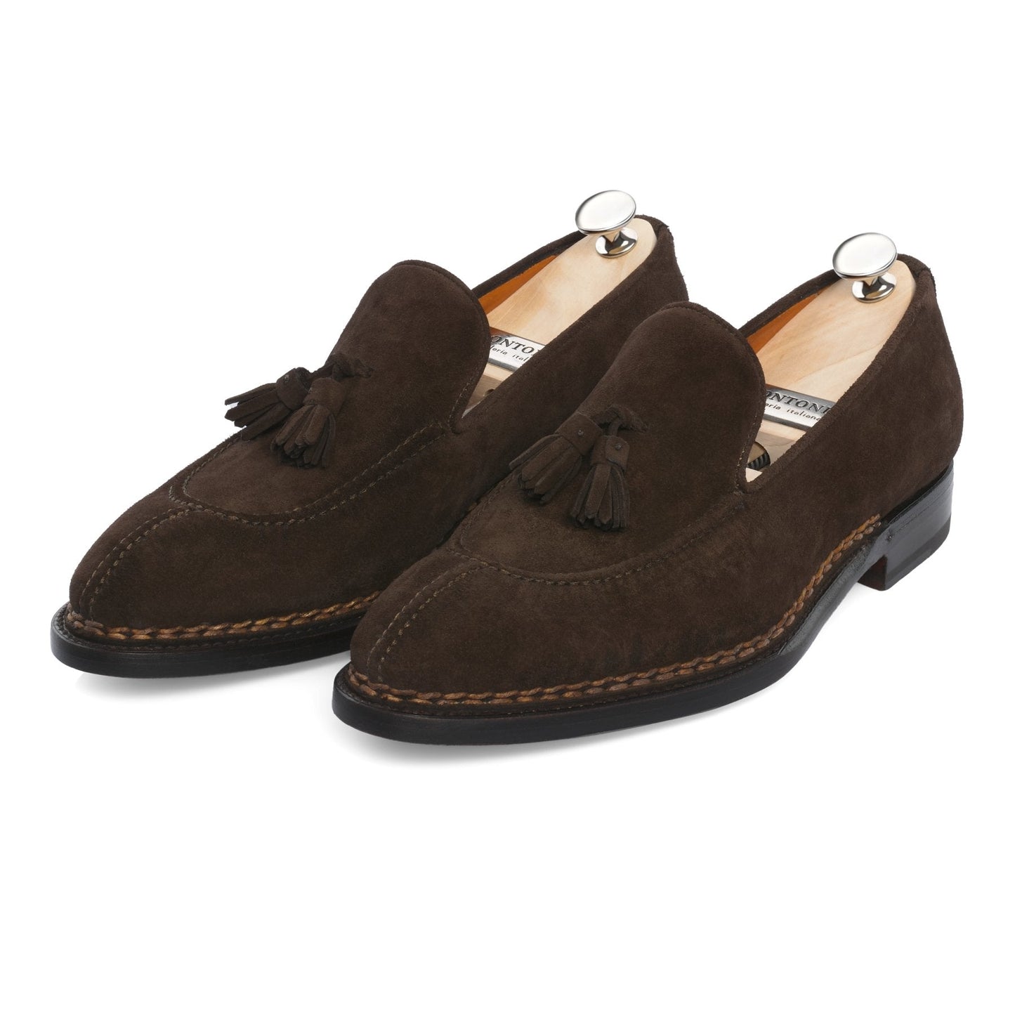Bontoni «Magnifico» Suede Tassel Loafer in Dark Brown - SARTALE