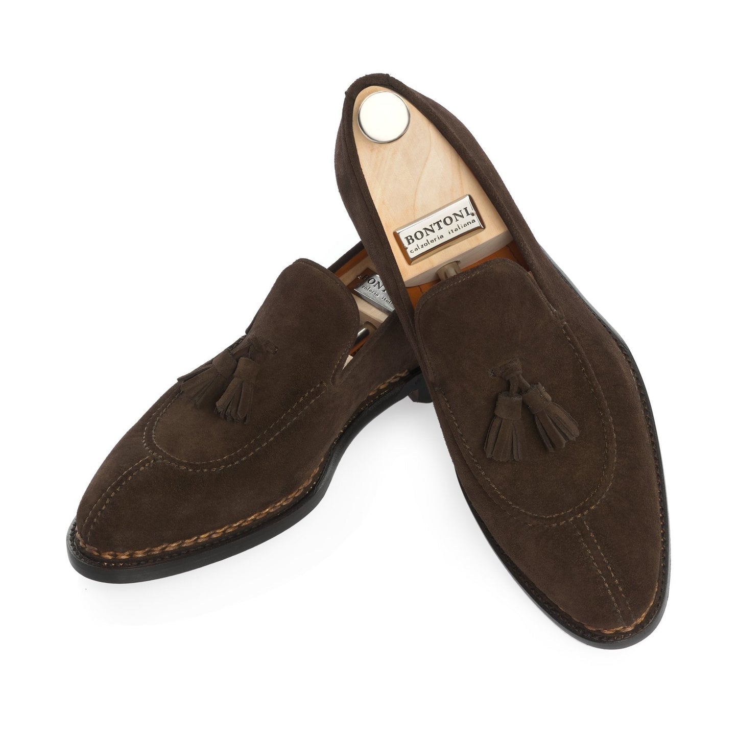 Bontoni «Magnifico» Suede Tassel Loafer in Dark Brown - SARTALE