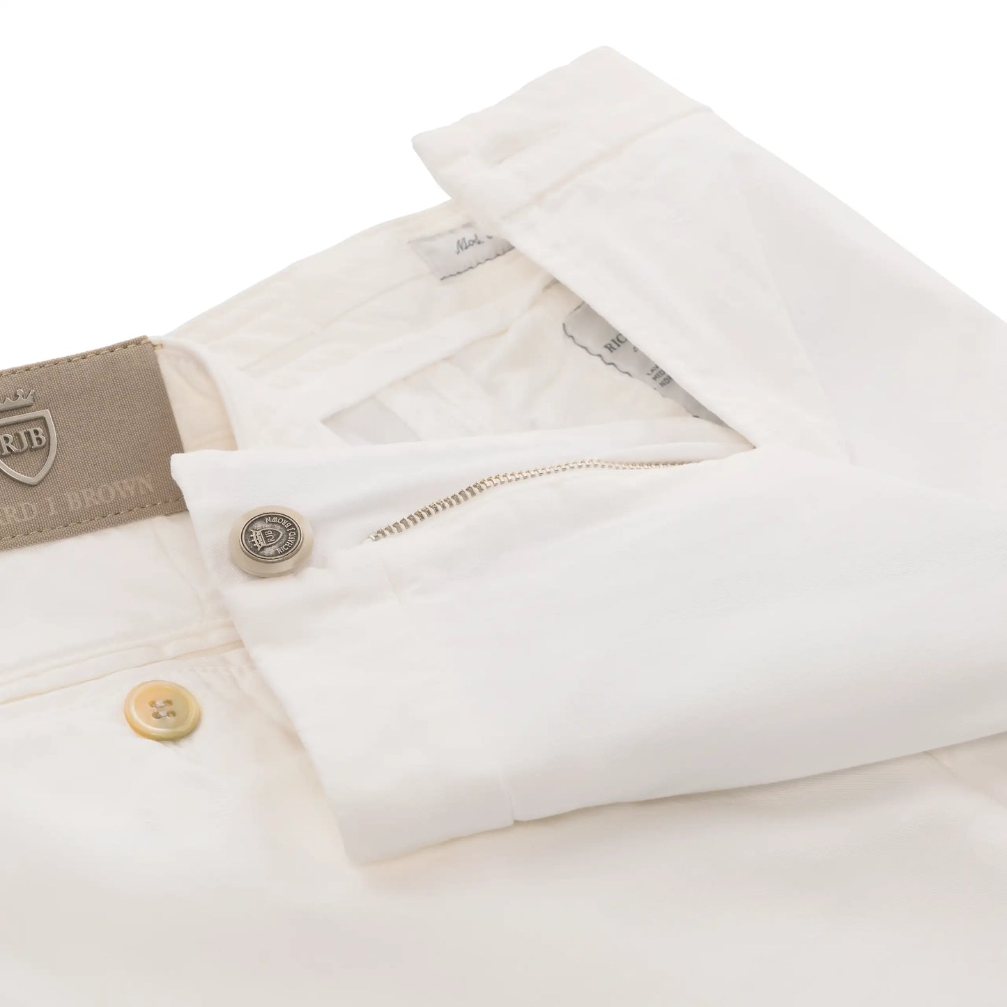 Slim-Fit Cotton Pleated Trousers in White