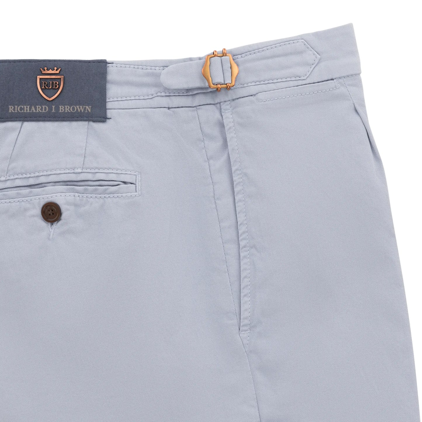 Slim-Fit Cotton Pleated Trousers in Light Blue