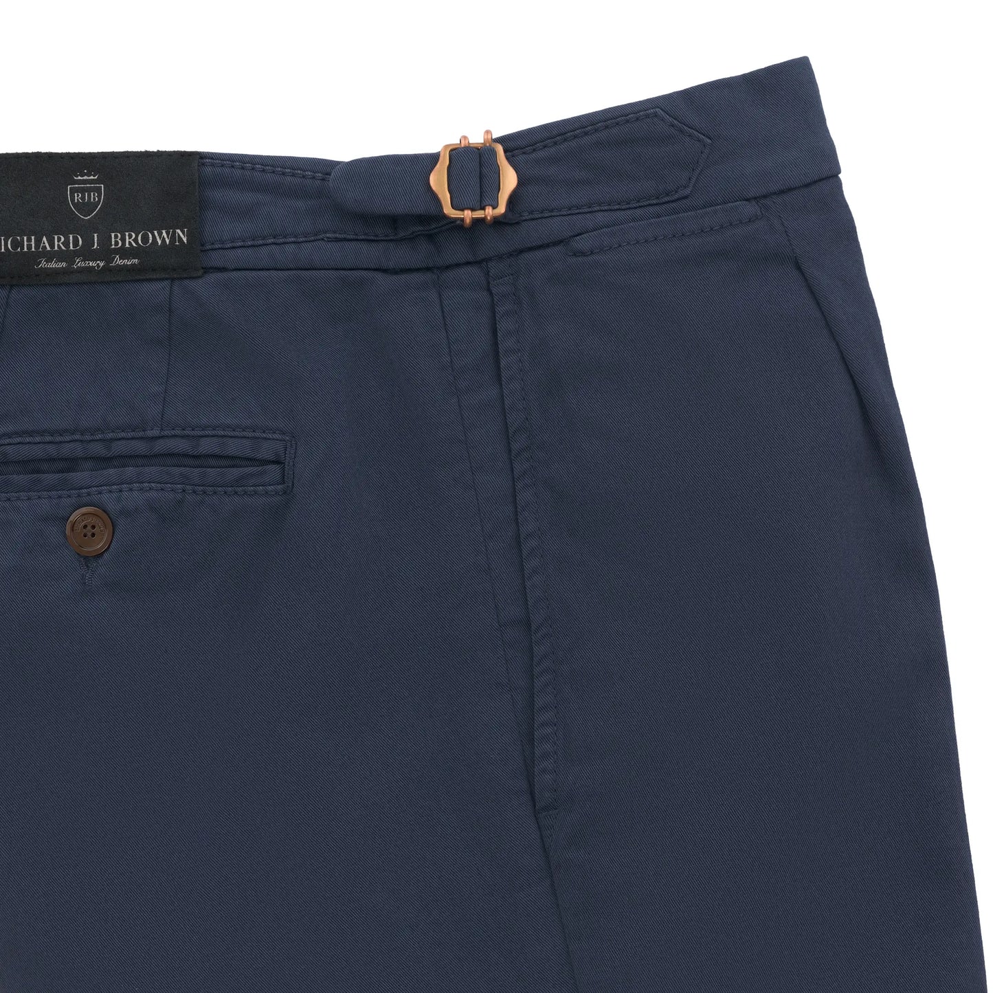 Slim-Fit Cotton Pleated Trousers in Navy